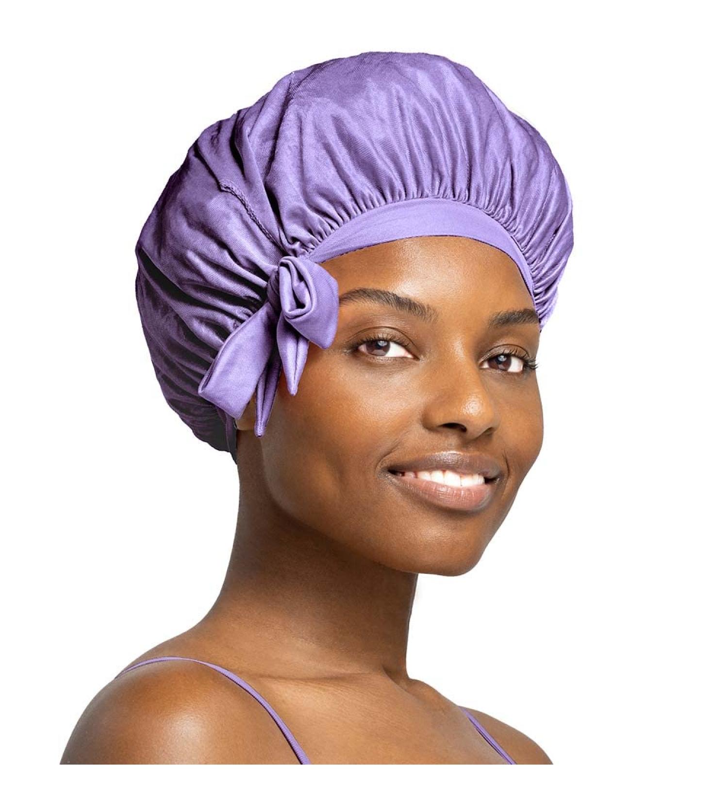 Stay On Satin Lilac Tie Bonnet for Hair Protection - Buy Online on GoSupps.com