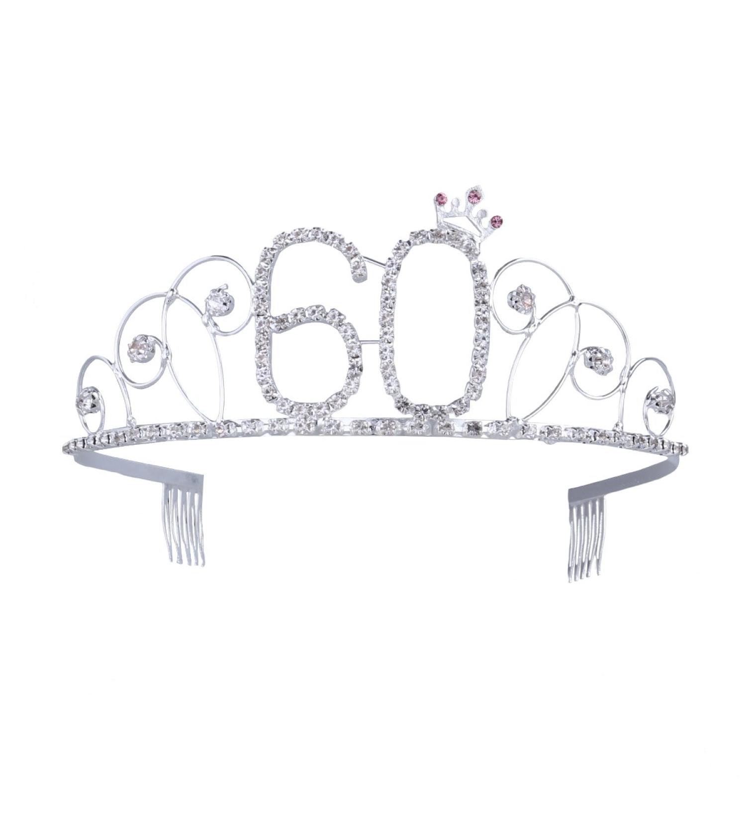Frcolor 60th Birthday Tiara Crown | Crystal Rhinestone Happy Birthday Party Headpiece - International Shipping Available - Buy Online on GoSupps.com