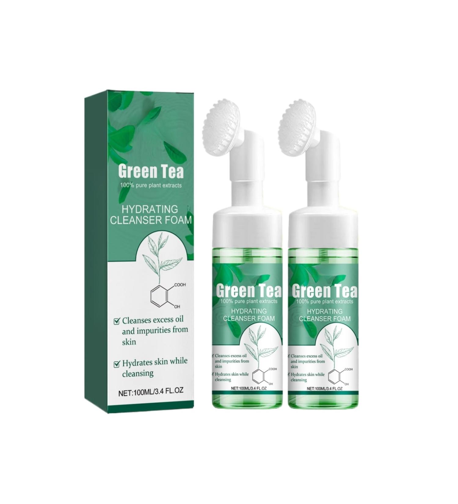 FFEEJ Green Tea Foaming Cleanser Deep Pore Cleansing Face Wash Fades Acne Marks Brightens & Nourishes Skin - Buy Online on GoSupps.com