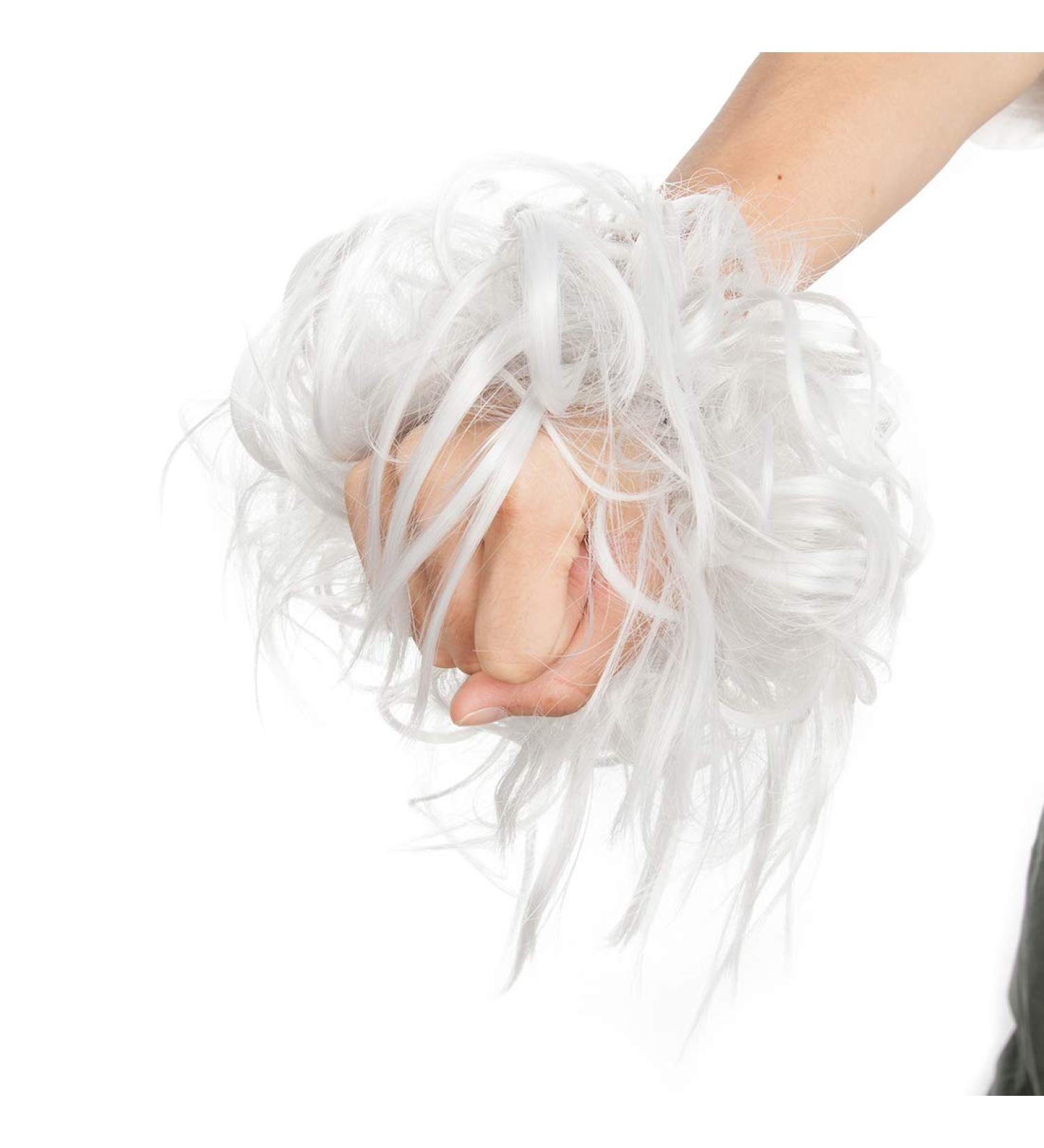 Tousled Updo Hair Pieces Messy Bun Hair Scrunchies Extensions Hair Piece Ponytail With Elastic Rubber Hair Extensions for Women Silver Grey - Buy Online on GoSupps.com