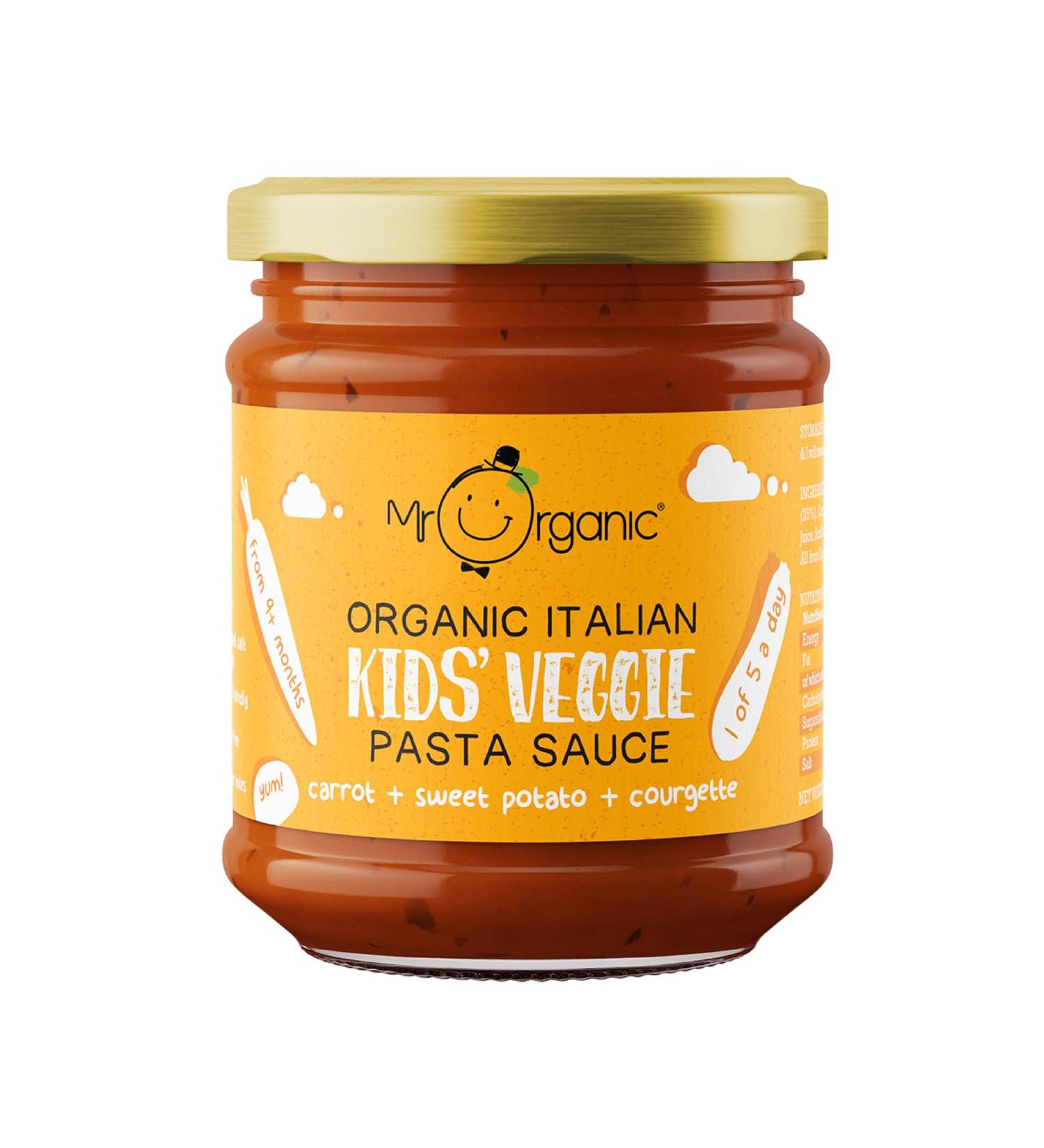 Mr Organic - Organic Kids Pasta Sauce - Carrot Sweet Potato & Courgette single unit - Organic Non-GMO No Artificial Preservatives. - Buy Online on GoSupps.com