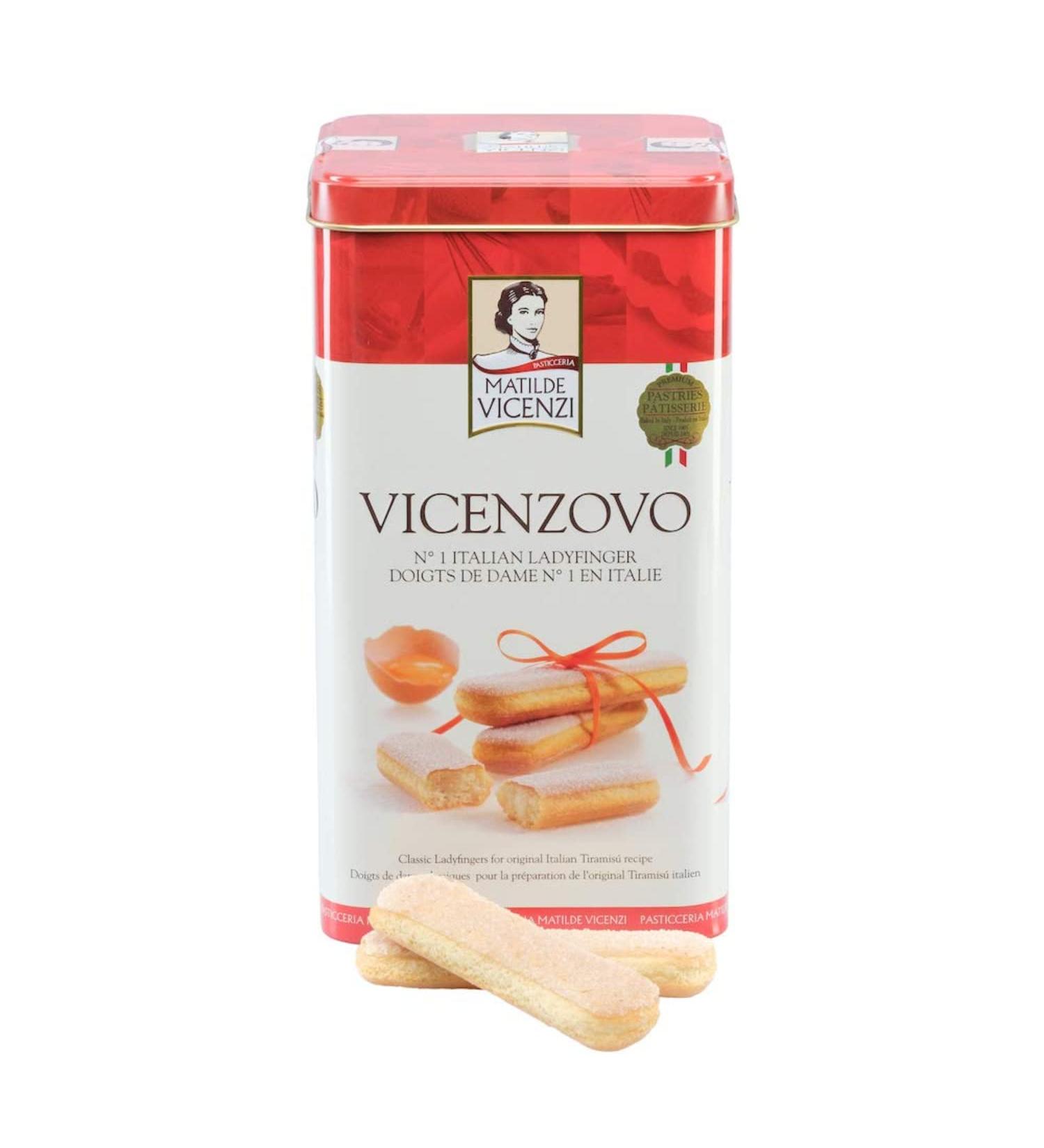 Matilde Vicenzi Vicenzovo Savoiardi Ladyfingers - Classic Italian Biscuits for Tiramisu - Kosher Dairy Cookies - 14oz Tin - Buy Online on GoSupps.com