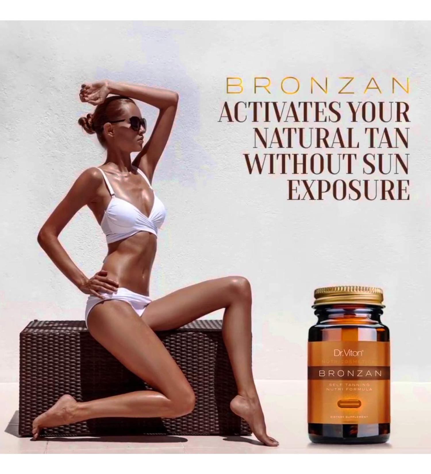 Bronzan Tanning Capsules - Natural & Organic Sunless Tanning Pills | Vegan Tan Booster & Accelerator - Buy Online on GoSupps.com