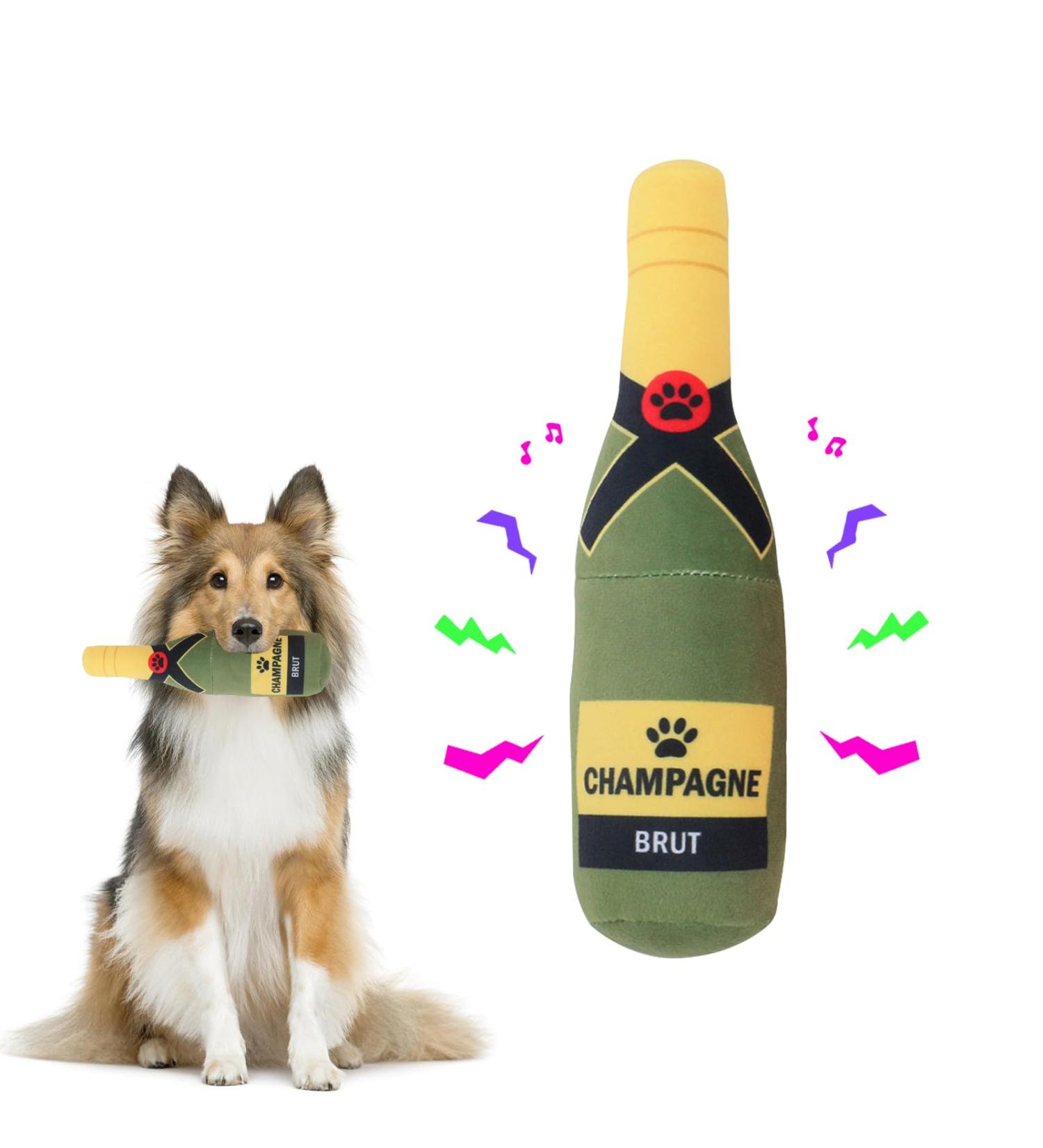 Homury Squeaky Dog Toy - Plush Beer Bottle & Cube Toys for Small Medium & Large Dogs | Durable & Fun - Buy Online on GoSupps.com