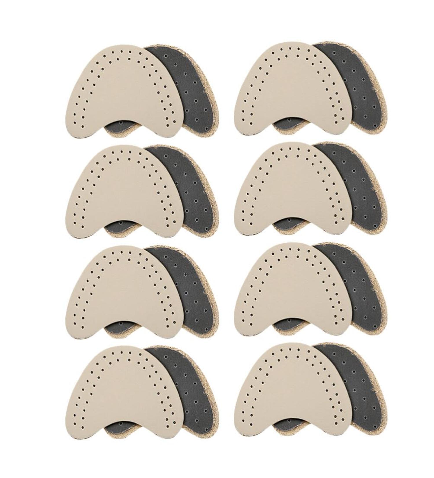 Healvian Forefoot Cushions - 8 Pairs High Heel Pads Anti-Slip Cow Leather & Latex Insoles for Women & Girls - Beige Metatarsal Support - Buy Online on GoSupps.com