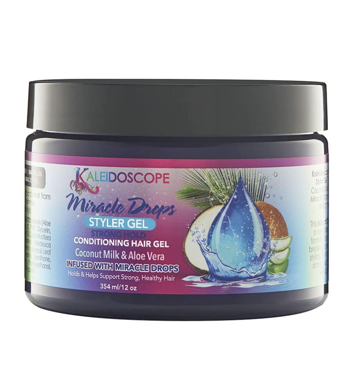 Kaleidoscope Miracle Drops Styling Gel | Strong Hold | Conditioning Hair Gel 12 fl oz