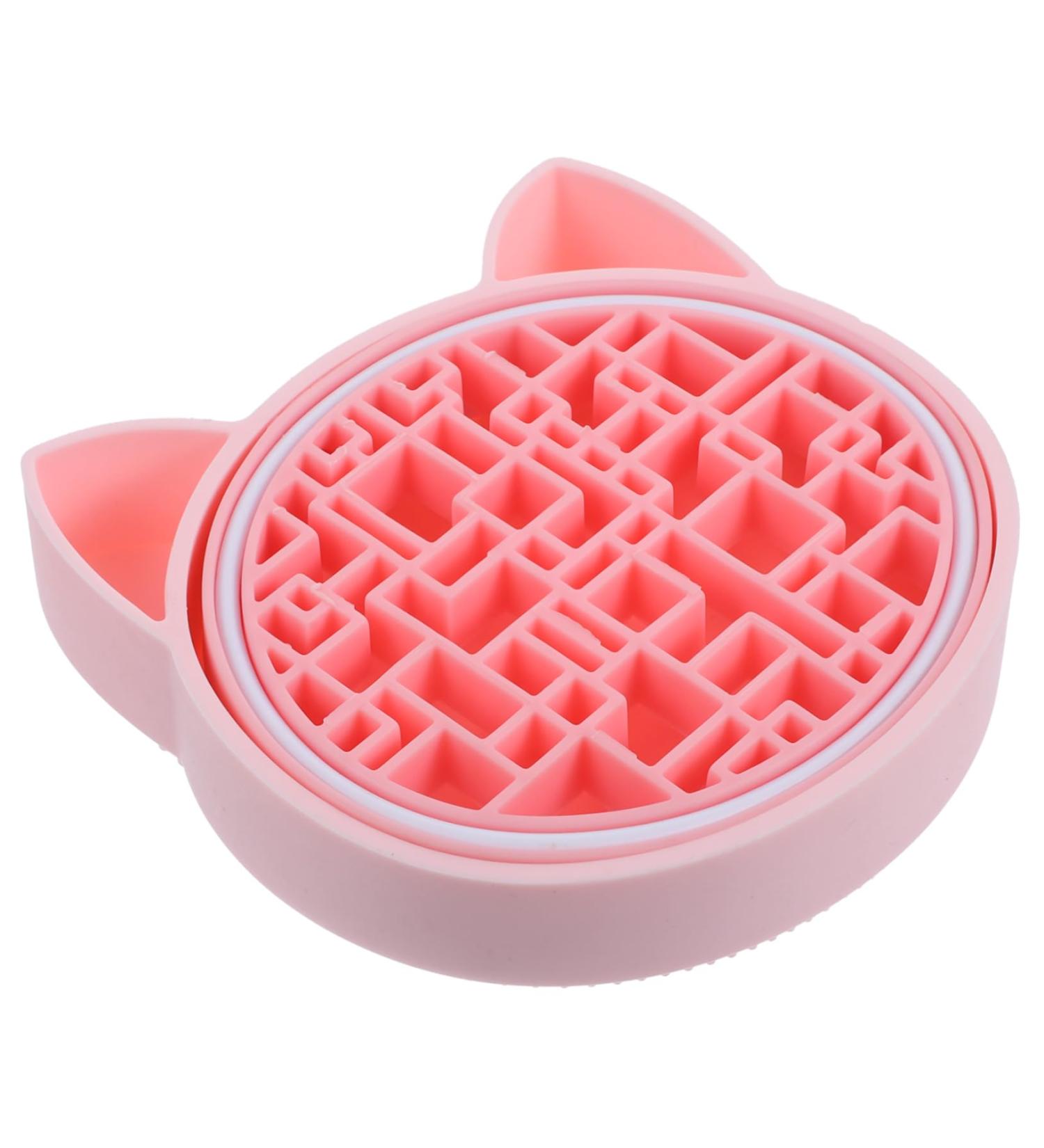 Buy 2-in-1 Makeup Brush Storage Box & Cleaner Mat - Cute Pink Silicone 11x11cm | Perfect for Sponge & Brush Care - Buy Online on GoSupps.com