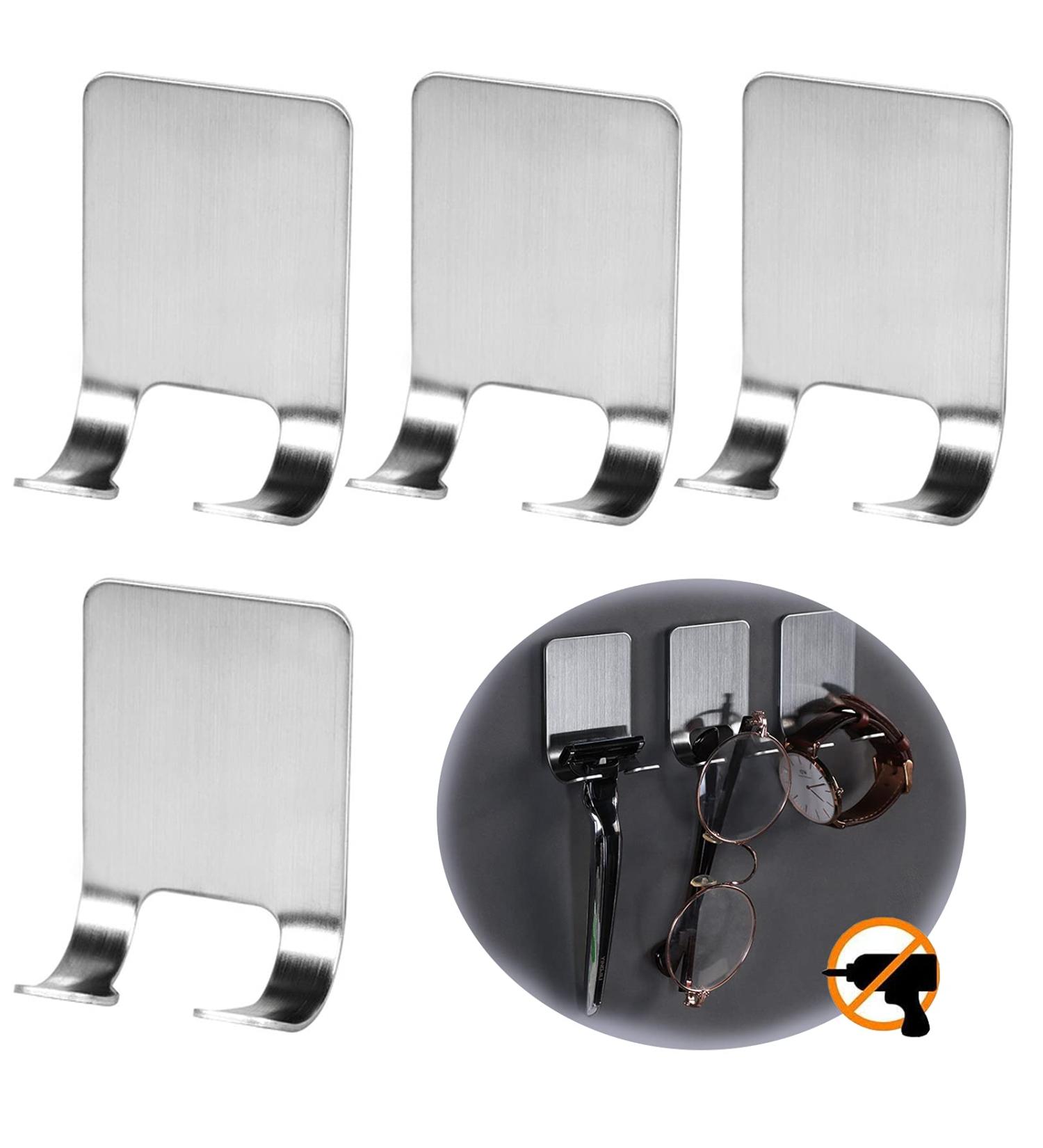 Buy Inherited 4 Self-Adhesive Razor Holder - Stainless Steel Wall Hook for Shower Bathroom & Kitchen Organizer - Buy Online on GoSupps.com
