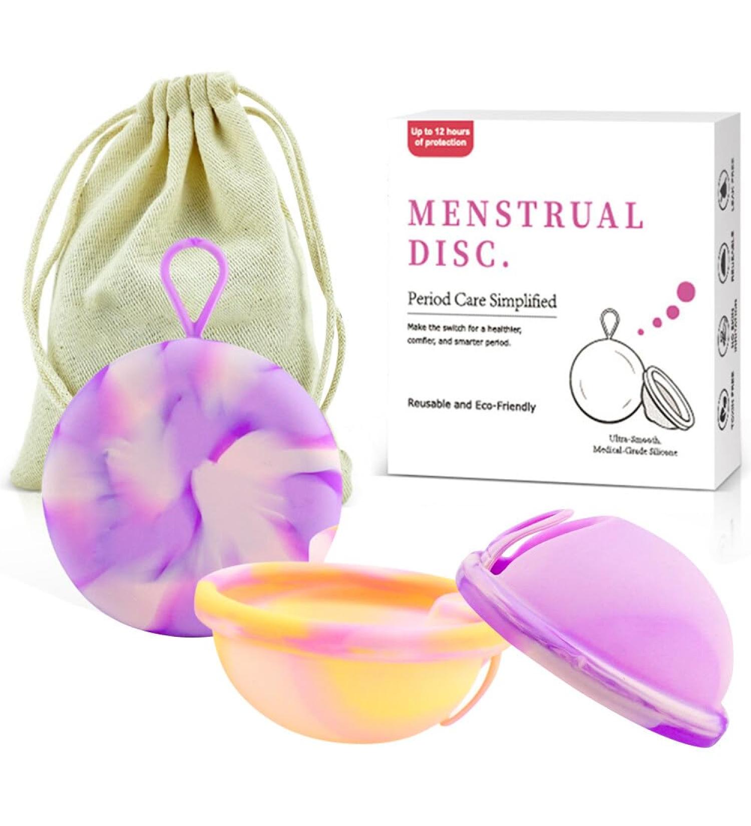 Shop IxyHKB Reusable Menstrual Discs - Silicone Menstrual Cups for Sports Swimming & Intimacy (S+L) | Eco-Friendly & Comfortable - Buy Online on GoSupps.com