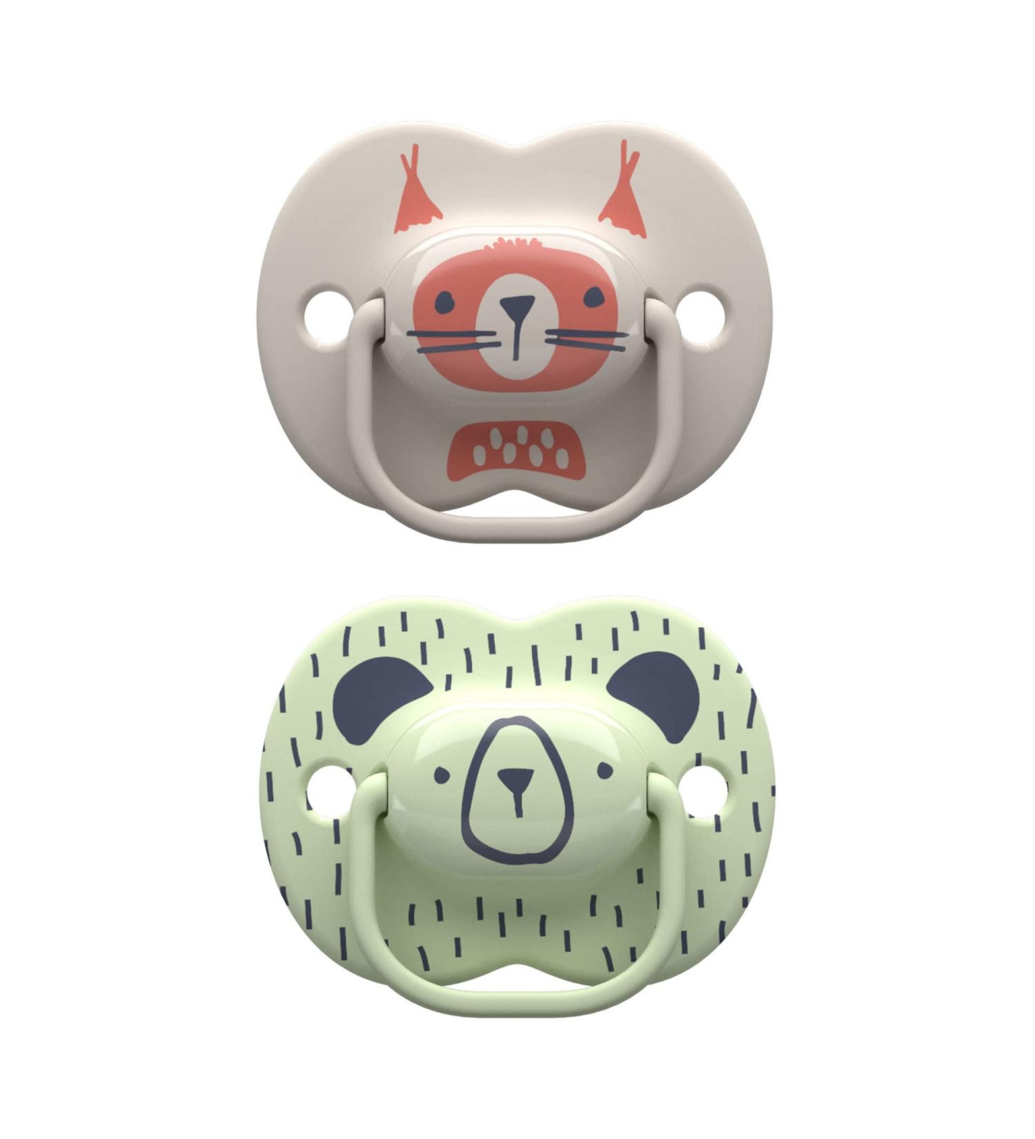 Tommee Tippee Moda Pacifiers - BPA-Free Silicone Binkies 6-18m - 2-Count Woodland Friends - Buy Online on GoSupps.com