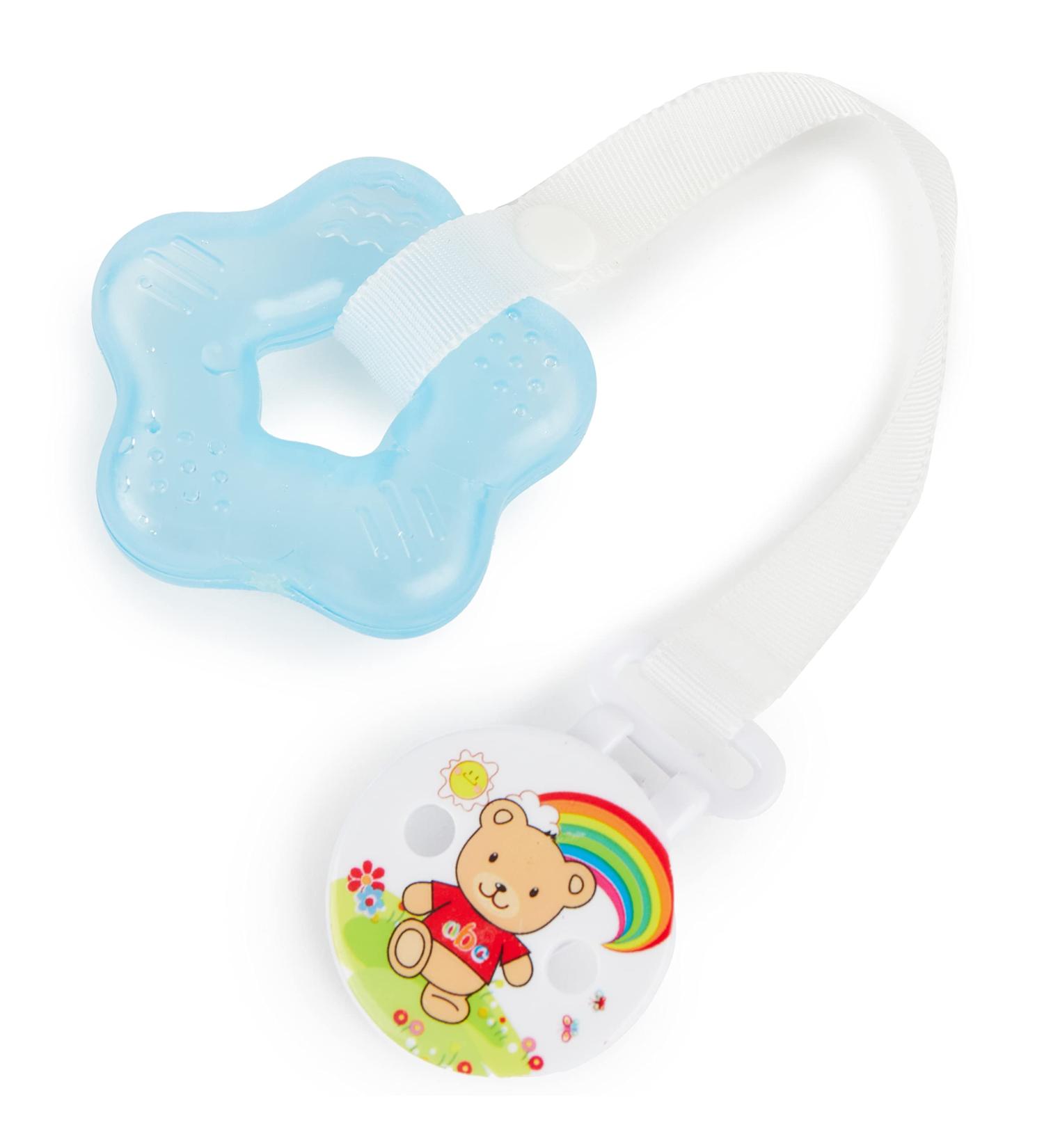 Bieco Cooling Teething Ring for Babies | Soft Bite Aid with Clip | Blue Teething Egg | Comfort for Teething Relief - Buy Online on GoSupps.com