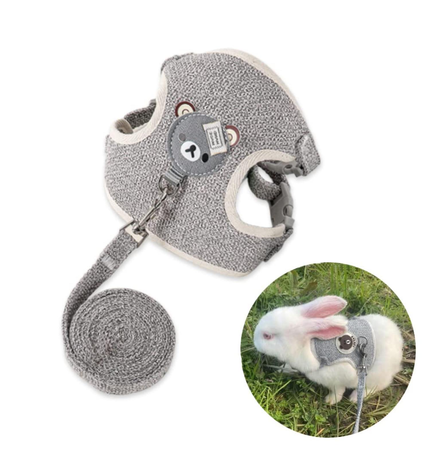 Adjustable Rabbit Leash Rabbit Leash Rabbit Accessories Cat Harness Set with Lead Pet Harness and Lead for Bunny Cat Little Pet Walking 27-35 cm 1.20 m - Buy Online on GoSupps.com