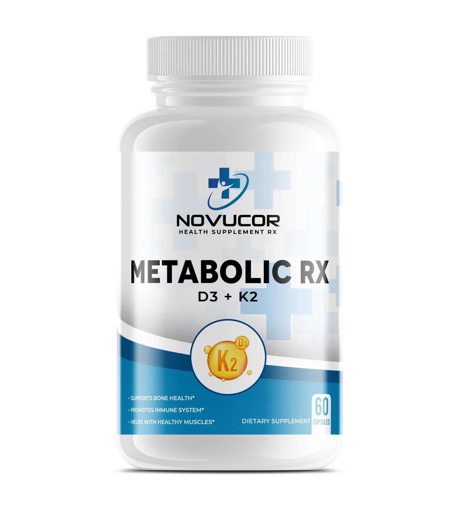 Novucor Health Supplements Rx D3 + K2 Metabolic Series 60 Capsules - Buy Online on GoSupps.com