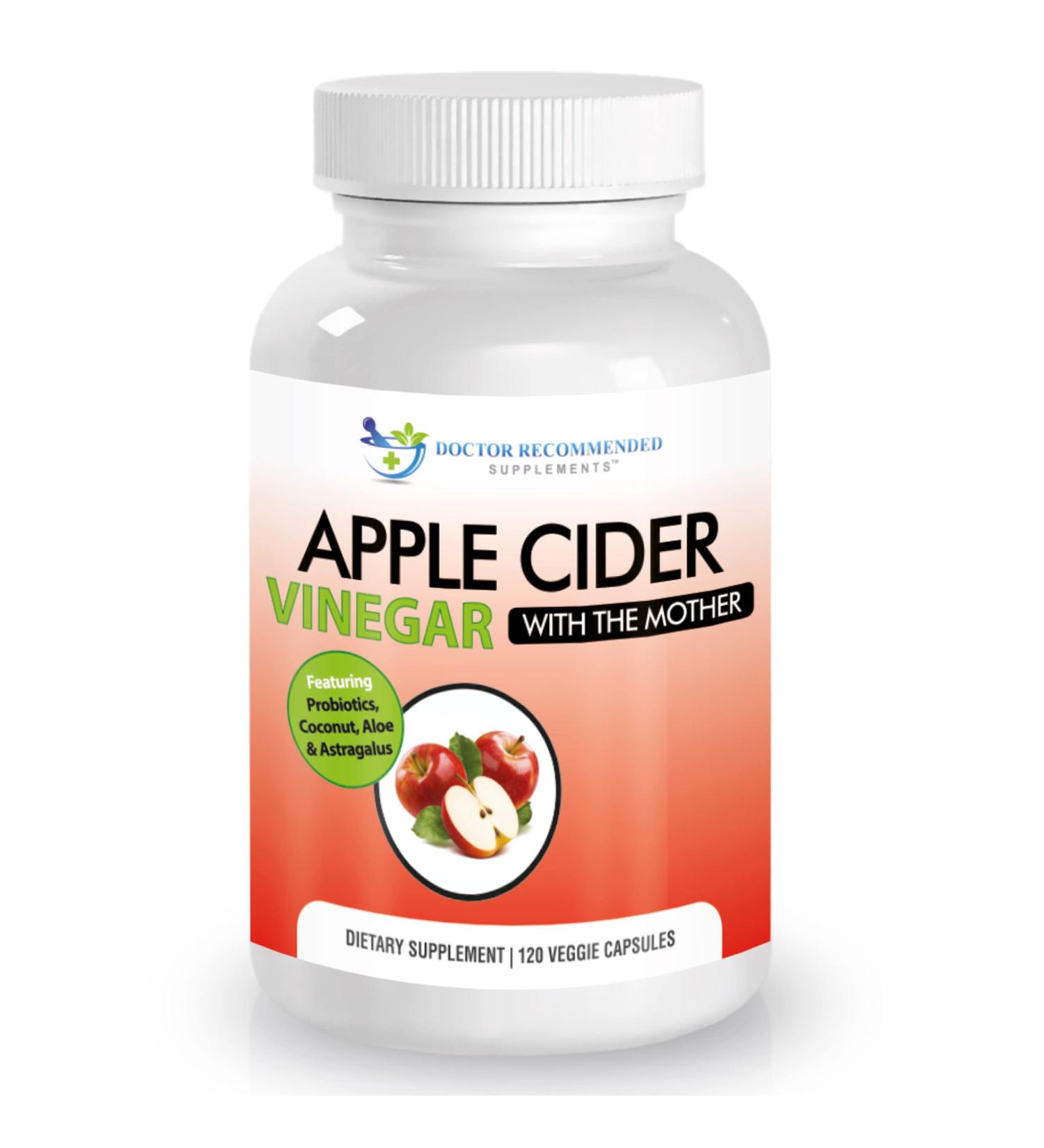 Organic Apple Cider Vinegar Capsules 1500mg - Digestion & Immune Support - Probiotic Cleanse - USA Made - 120ct - Buy Online on GoSupps.com