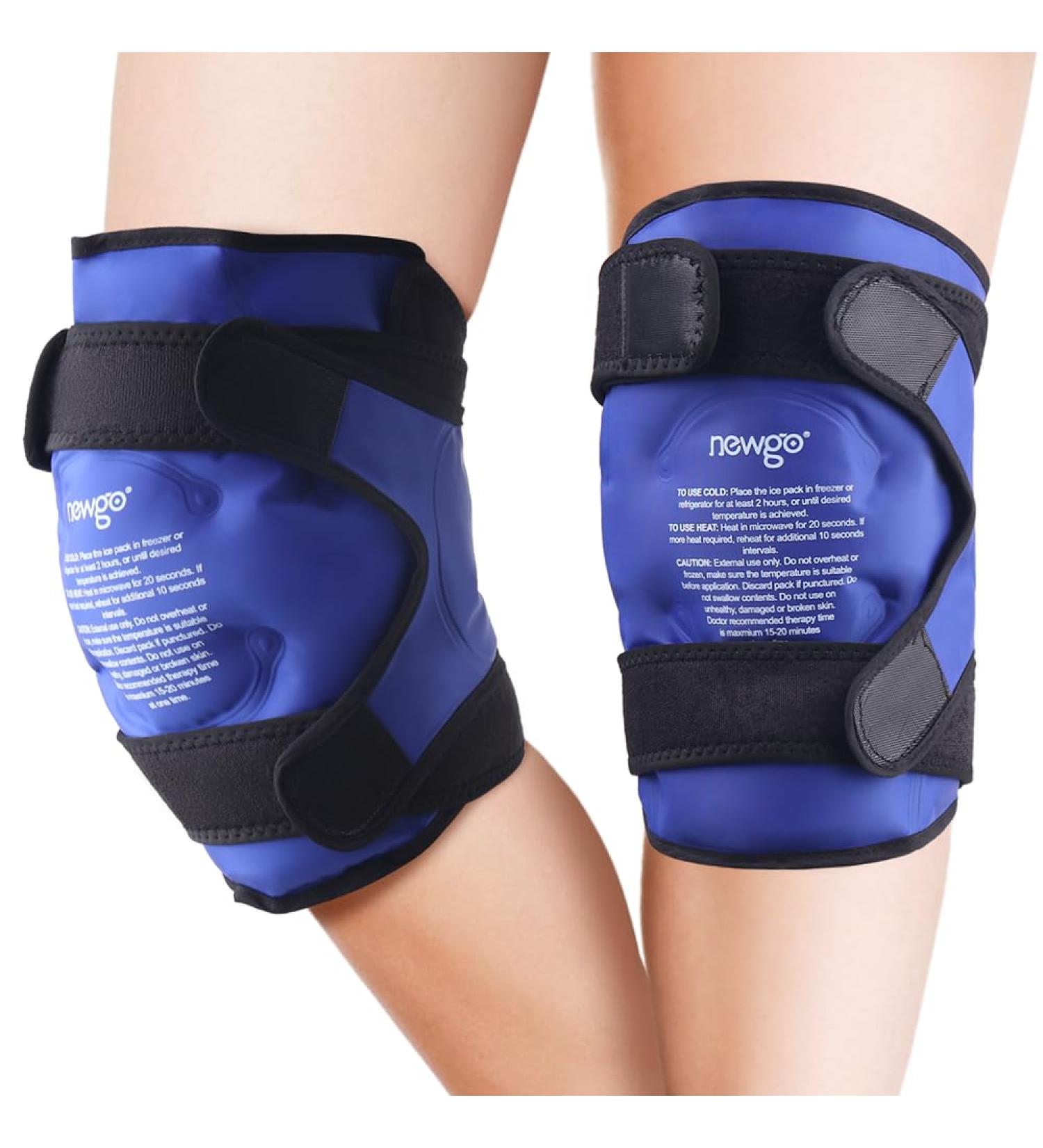 Newgo Ice Cream Bag for Knee Replacement - Reusable Gel Cooling Wrap for Pain Relief & Swelling - 2 Pieces (Blue) - Buy Online on GoSupps.com