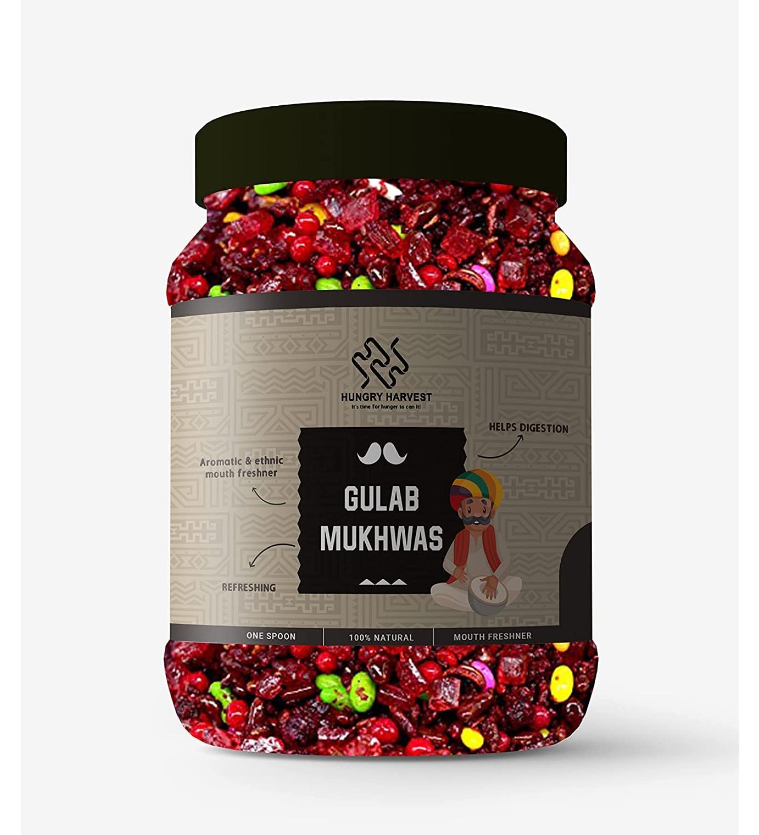 Hungry Harvest Mouth Freshner Gulab Mukhwas 150 GMS (Goodness of Rose & Healthy Seeds)_Packing May Vary