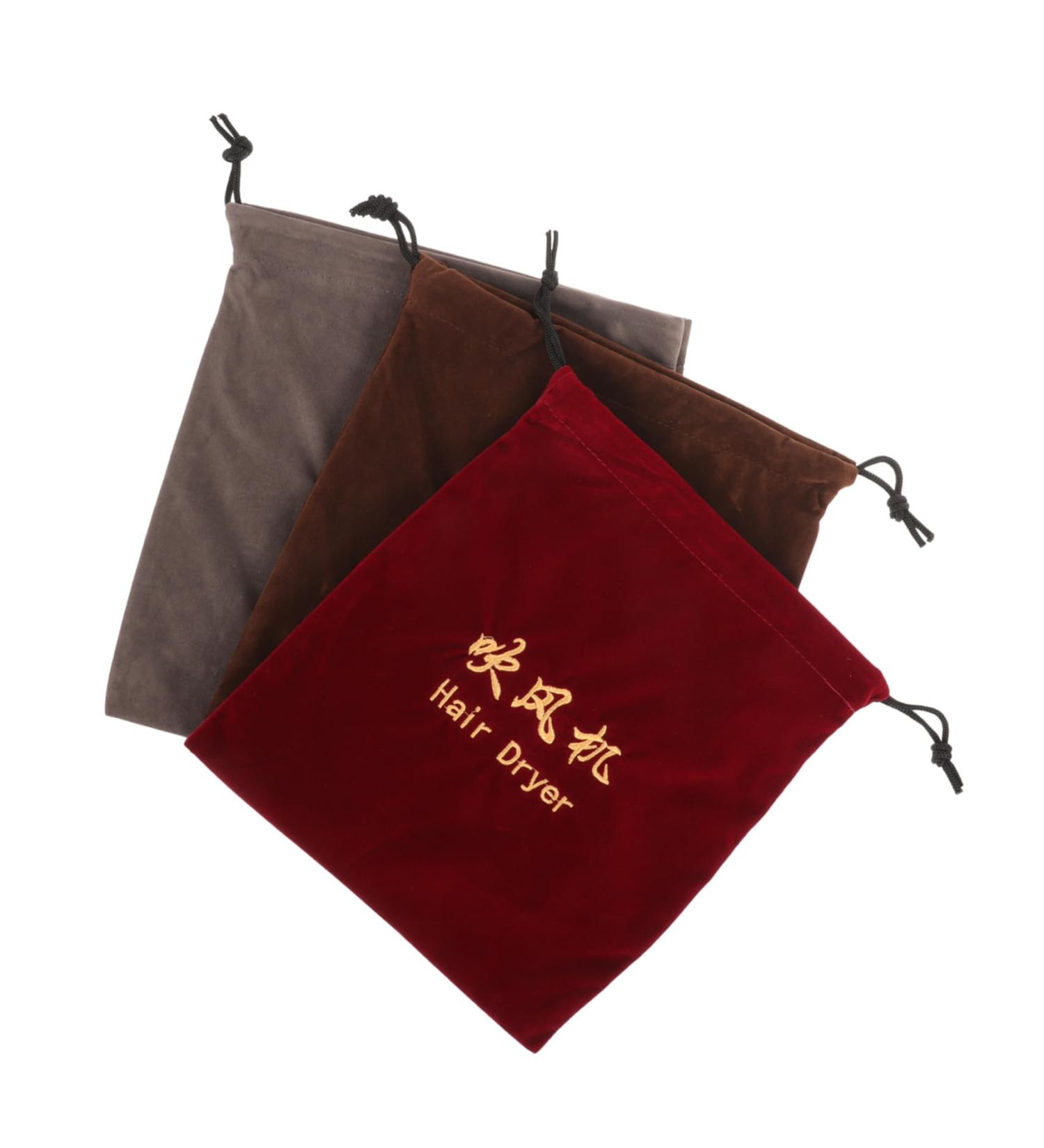 Baluue 3 Pcs Makeup Bag Organizer Hair Dryer Fabric Bag Fabric Velvet Storage Bag Hair Dryer Bags - Buy Online on GoSupps.com