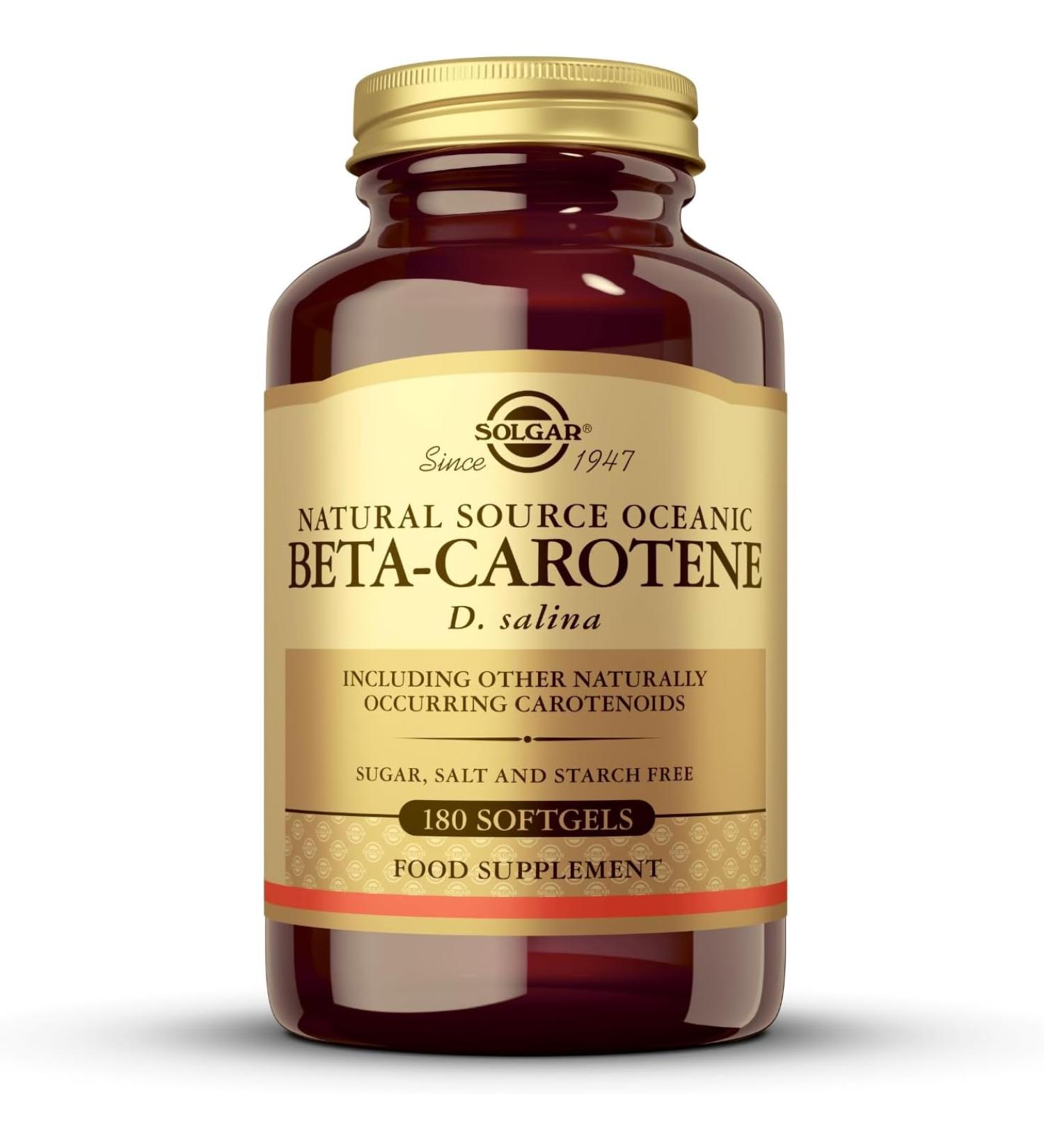Solgar Oceanic Beta Carotene 25 000 IU - 180 Softgels | Premium Antioxidant Supplement - Buy Online on GoSupps.com