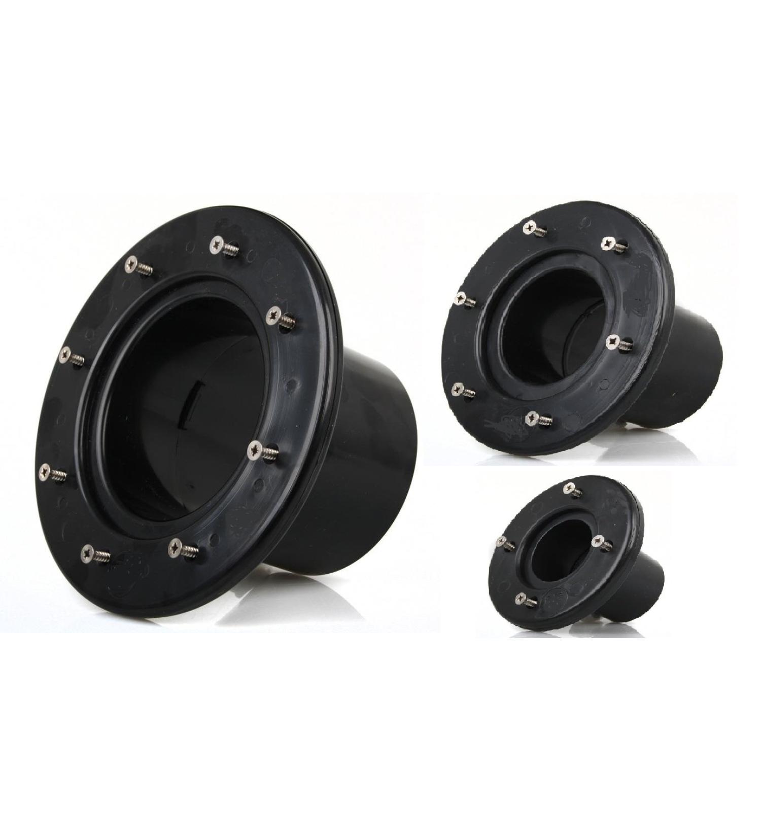 Aquaforte ABS implementation with counter -flange 110 mm (inside diameter) double inner adhesive connection including galvanized screws black