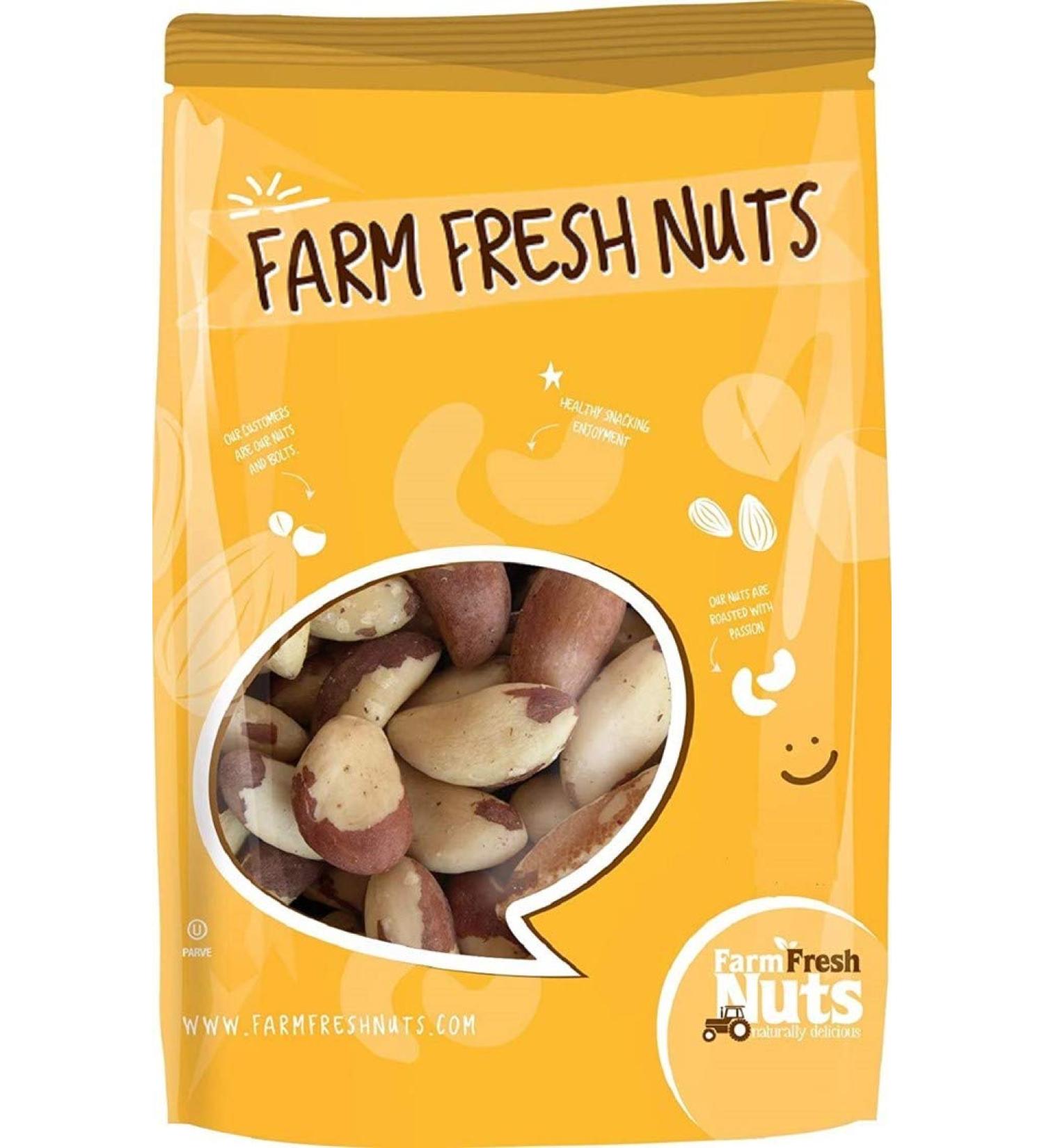 Farm Fresh 1lb Whole Shelled Raw Brazil Nuts - Organic Vegan Keto Friendly Snack - Buy Online on GoSupps.com