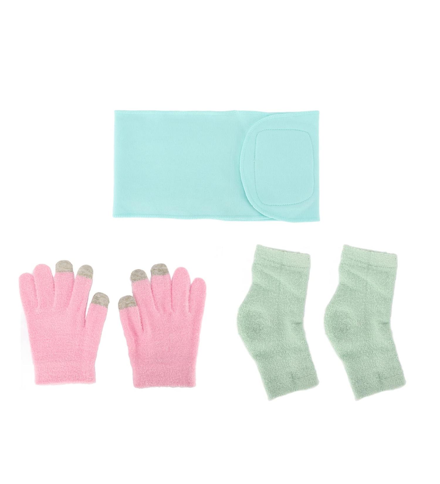 Moisturizing Socks Gloves Set Moisturizing Socks Gloves Neck Sleeves Gel Cover Infused with Essential Oils and Vitamins for Repairing and Softening Dry Cracked Skins - Buy Online on GoSupps.com