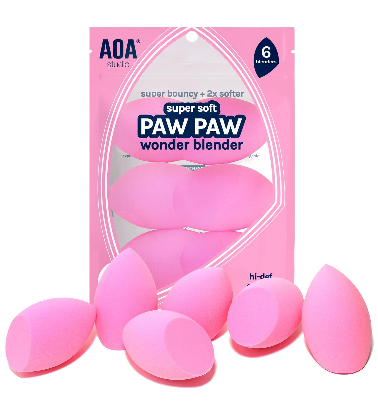 AOA Studio Collection 6-Piece Latex-Free Makeup Sponge Set - Super Soft Wonder Blender for Powder, Cream, and Liquid Makeup - Pink - Buy Online on GoSupps.com