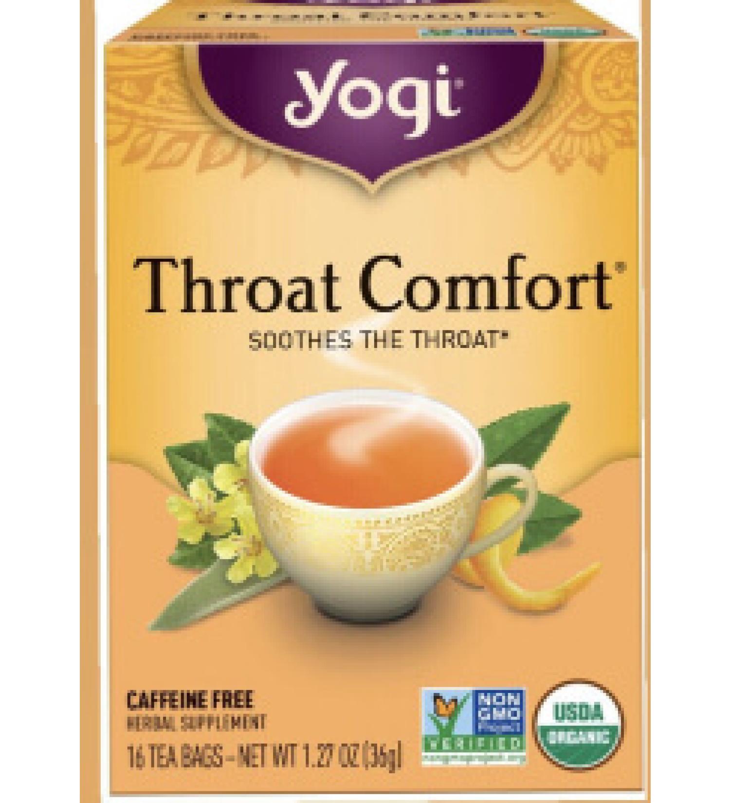 Yogi Tea Organic Throat Comfort Caffeine Free 16 Tea Bags 1.27 oz (36 g)