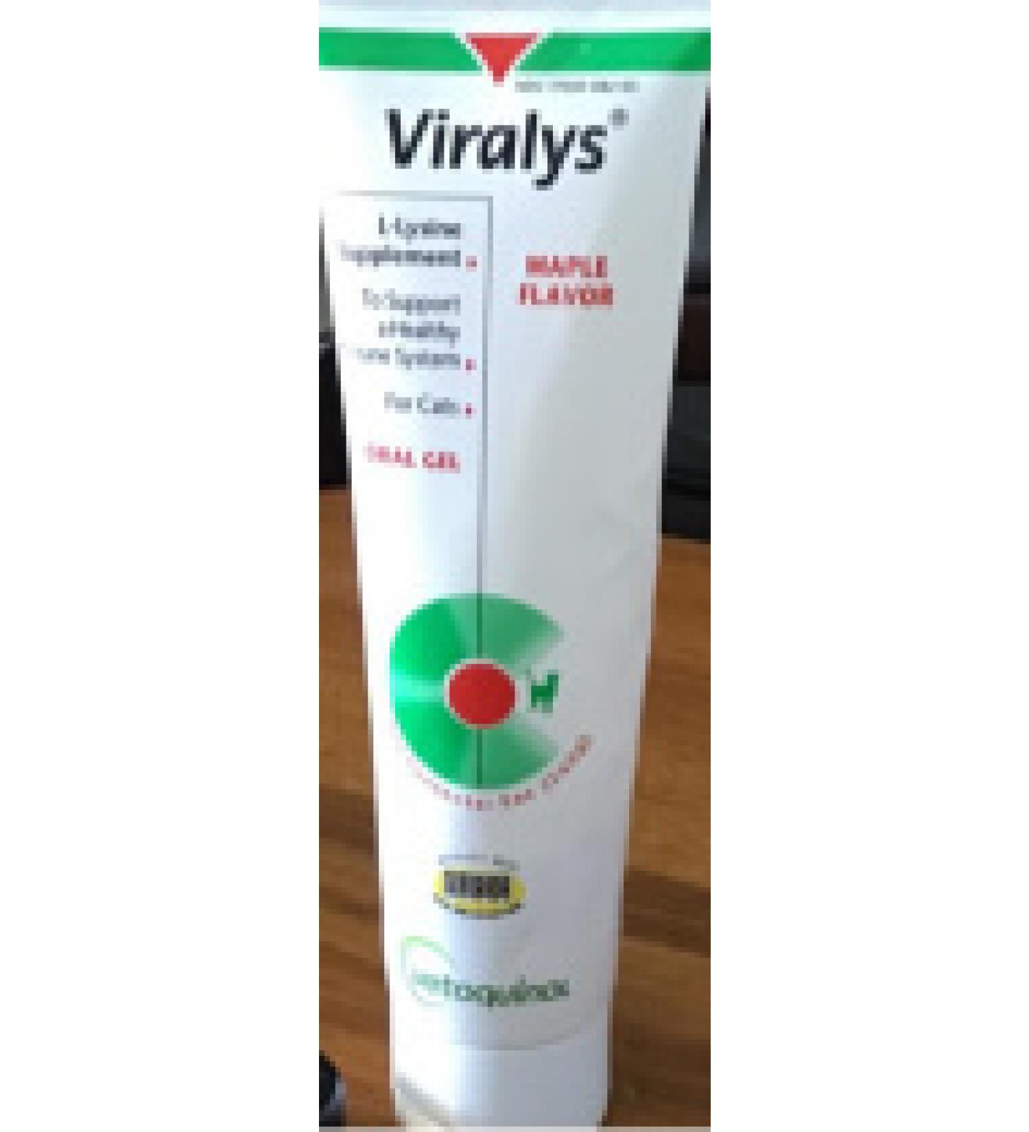 Viralys Gel L-Lysine Supplement for Cats, 5oz - Cats & Kittens of All Ages - Immune Health - Sneezing, Runny Nose, Squinting, Watery Eyes - Palatable Maple Flavor Lysine Gel 5 oz