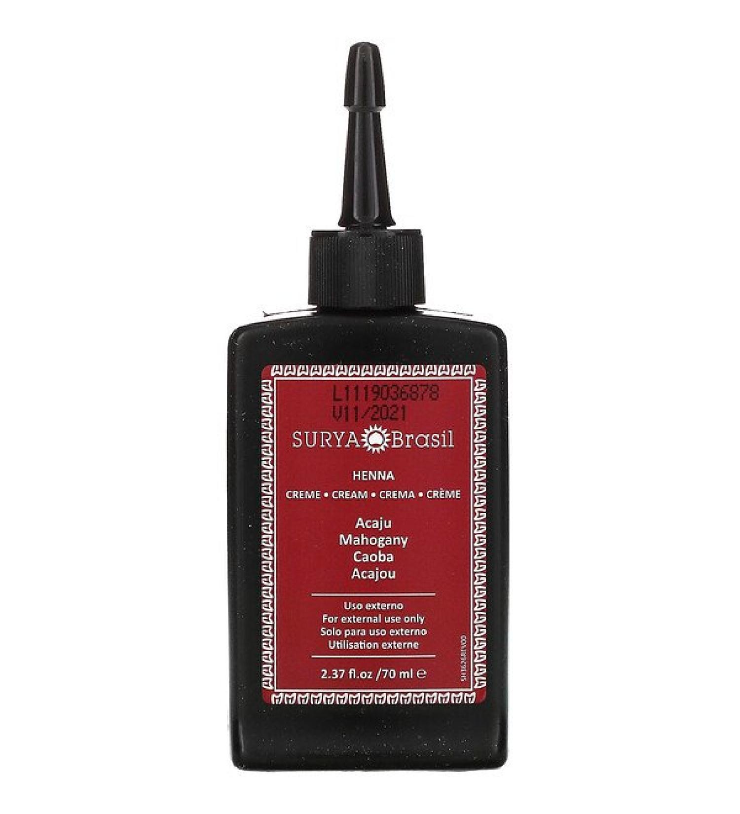 Surya Brasil Henna Cream Hair Color and Condition Treatment Mahogany 2.37 fl oz (70 ml)