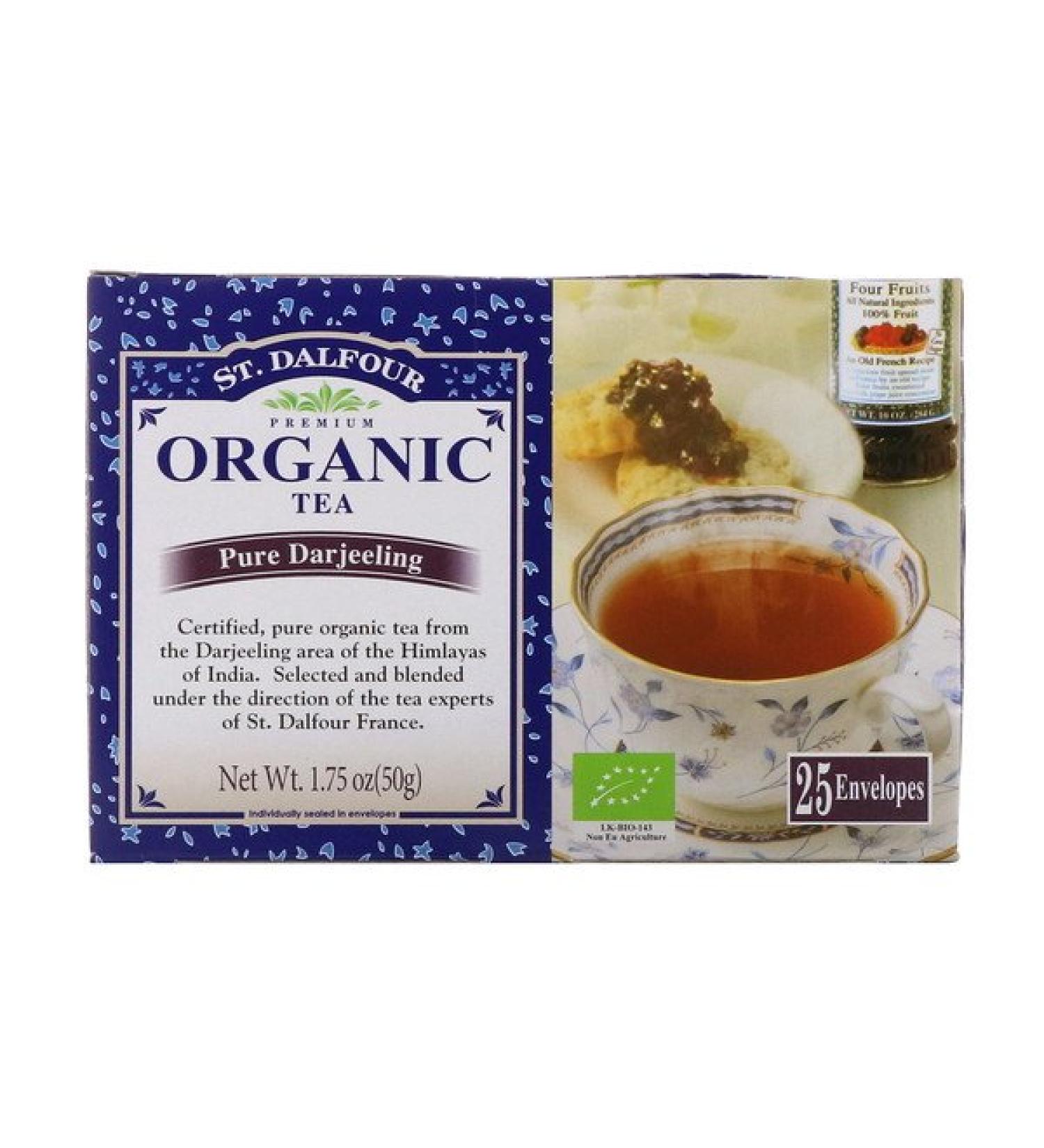 St. Dalfour Organic Pure Darjeeling Tea 25 Tea Bags 1.75 oz (50 g)