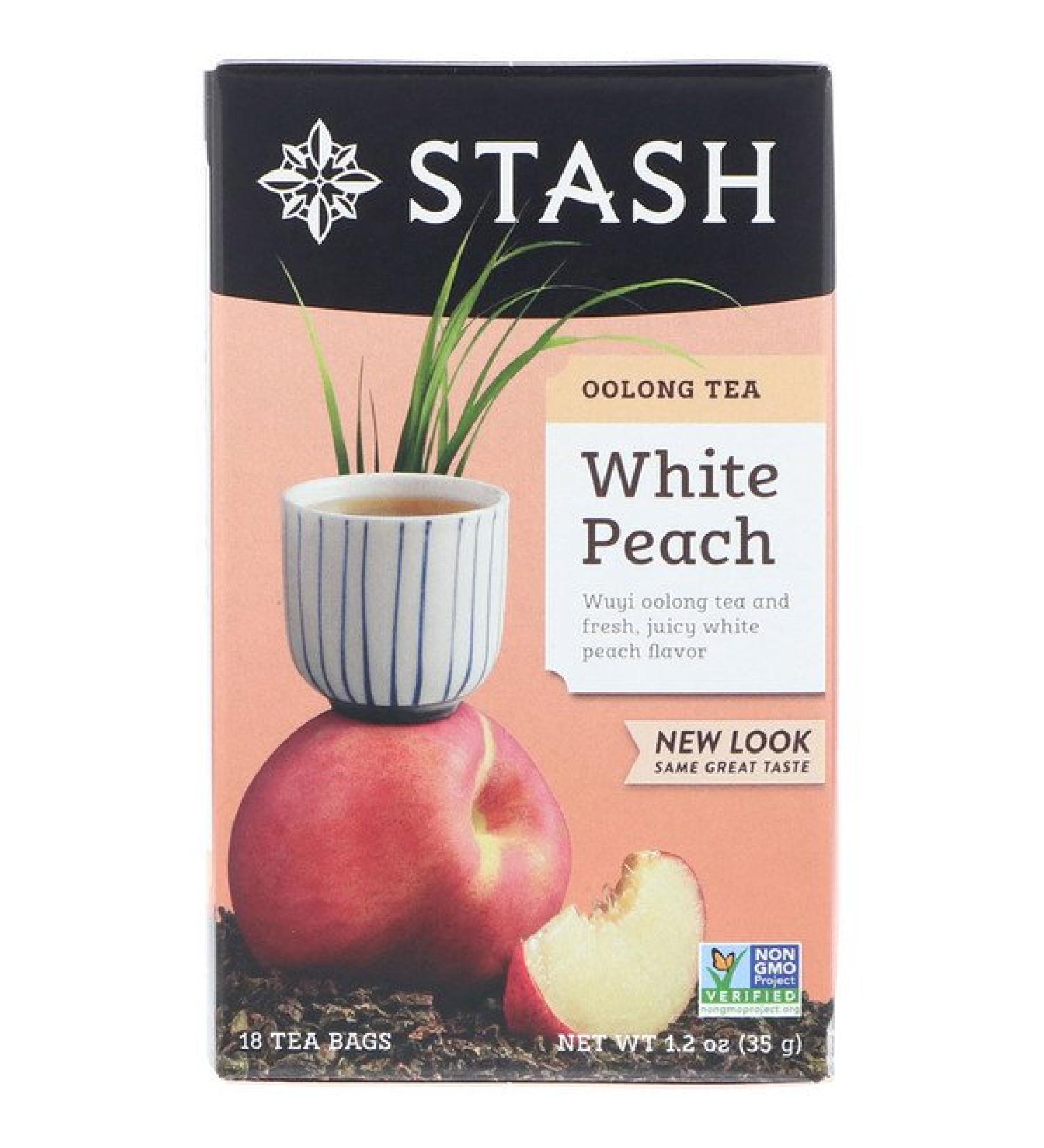 Stash Tea Oolong Tea White Peach 18 Tea Bags 1.2 oz (35 g)