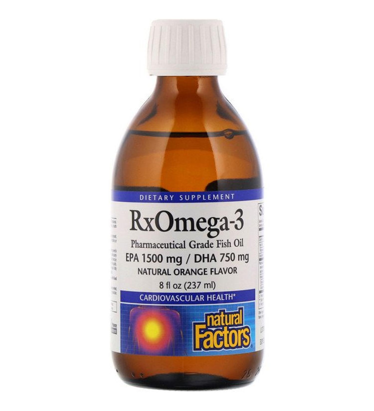 Natural Factors Rx Omega-3 Natural Orange Flavor 8 fl oz (237 ml)