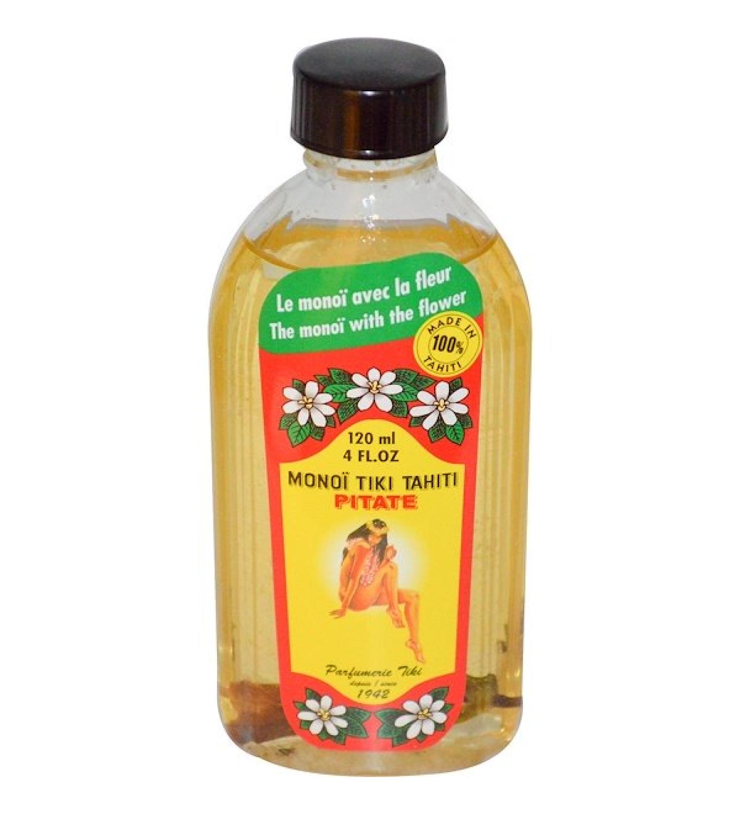 Monoi Tiare Tahiti Coconut Oil Pitate (Jasmine) 4 fl oz (120 ml)