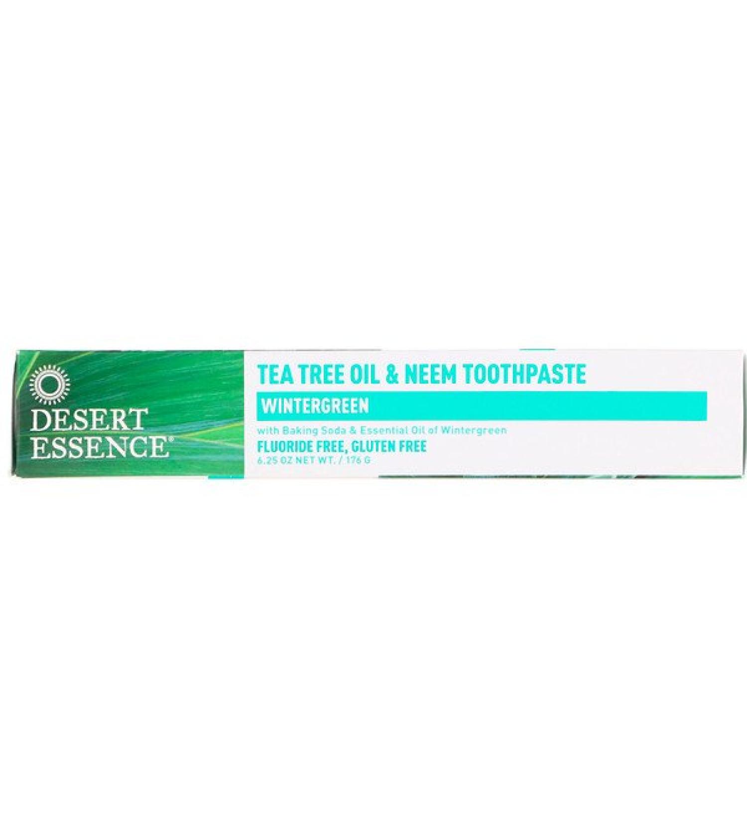 Desert Essence Tea Tree Oil & Neem Toothpaste Wintergreen 6.25 oz (176 g)
