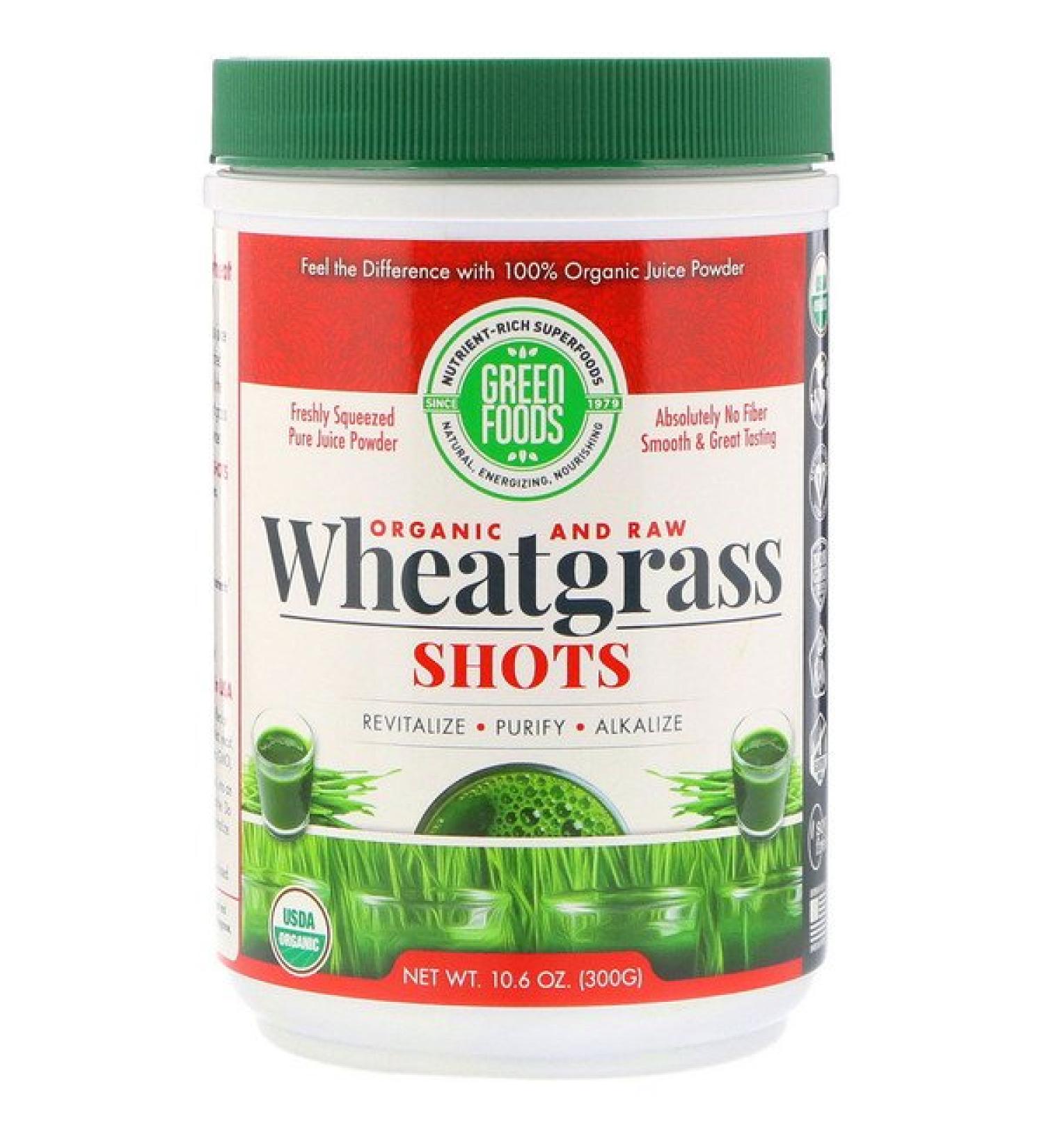 Green Foods  Organic & Raw Wheatgrass Shots 10.6 oz (300 g)
