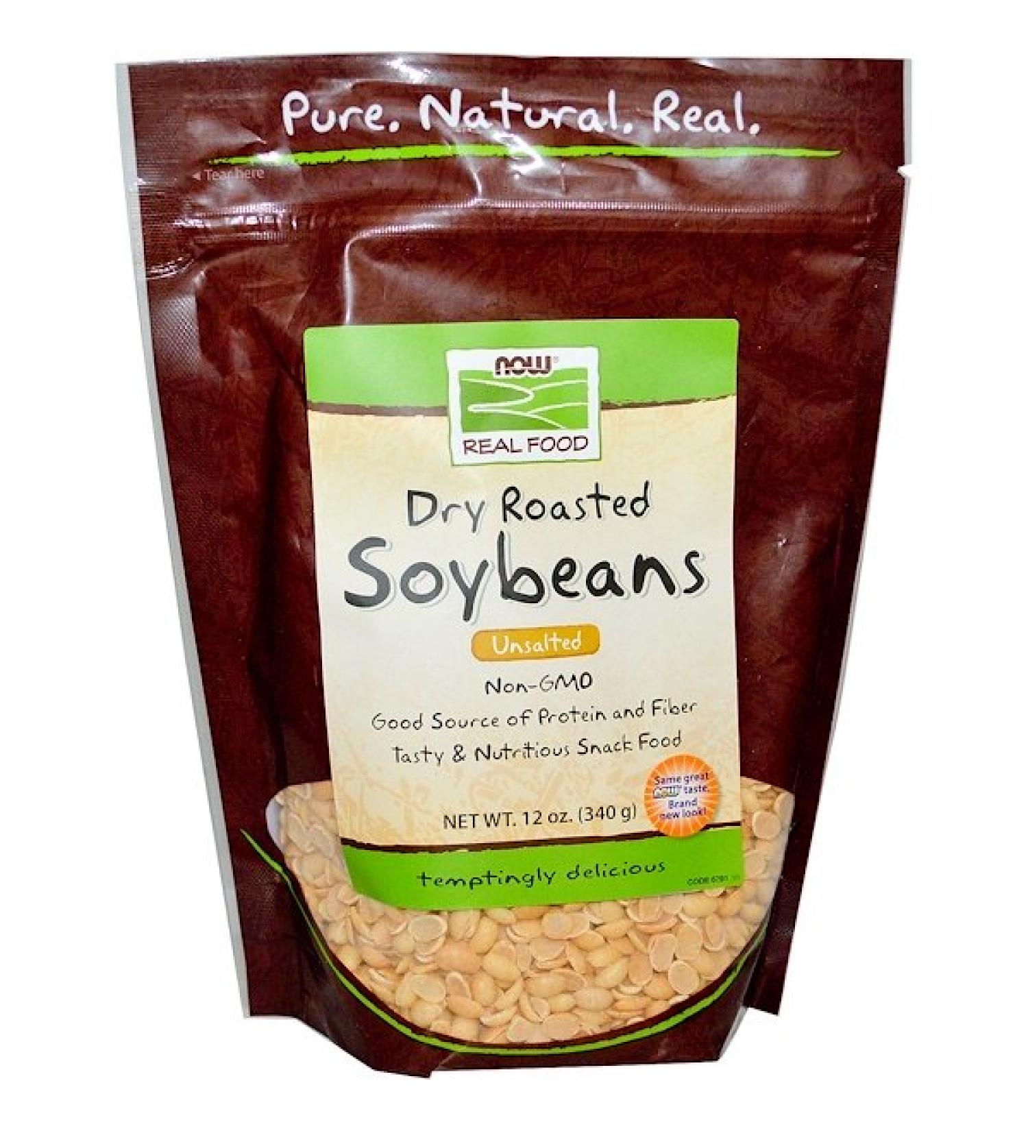 Now Foods Real Food Dry Roasted Soybeans Unsalted 12 oz (340 g)