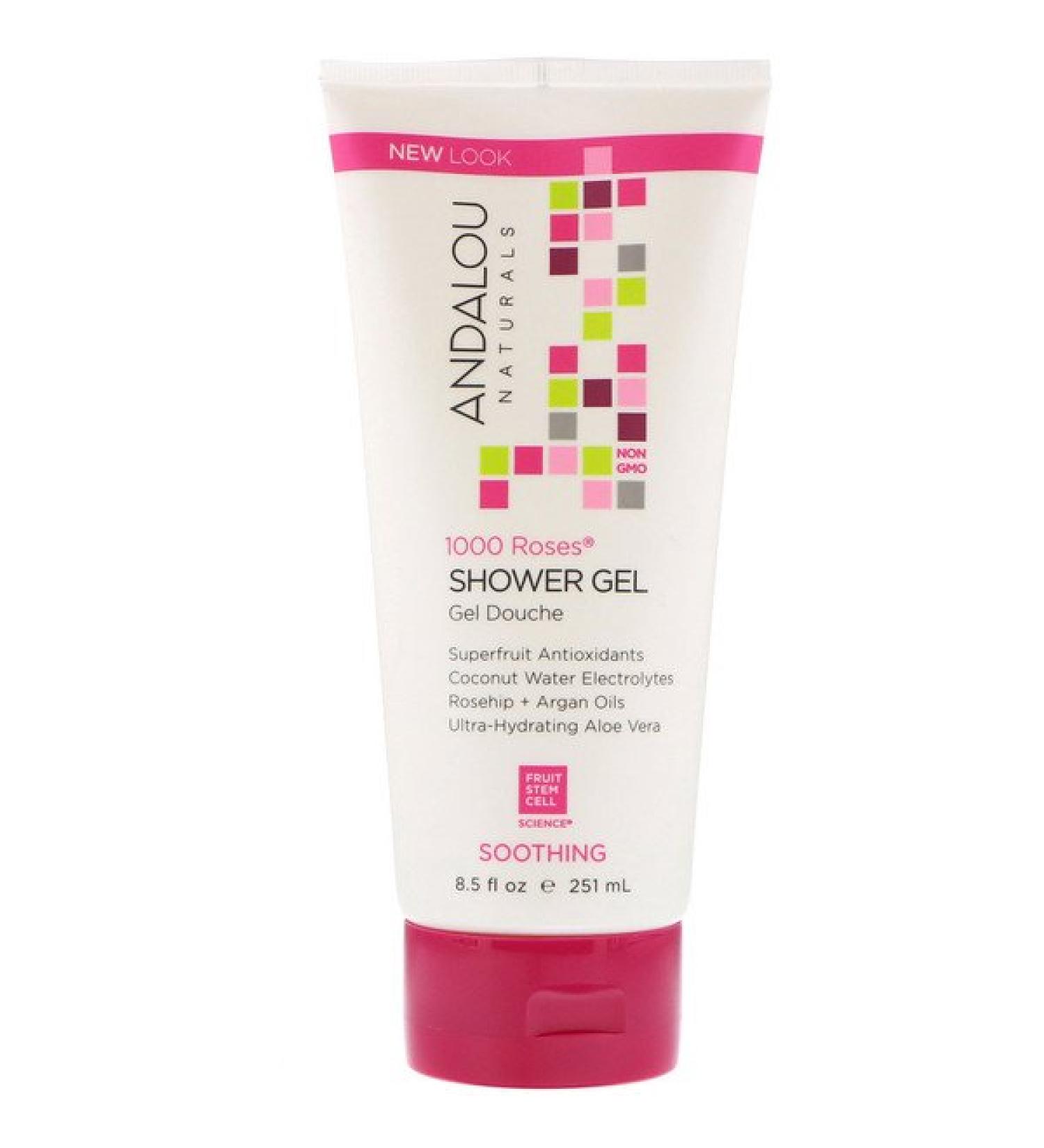Andalou Naturals Shower Gel 1000 Roses Soothing 8.5 fl oz (251 ml)