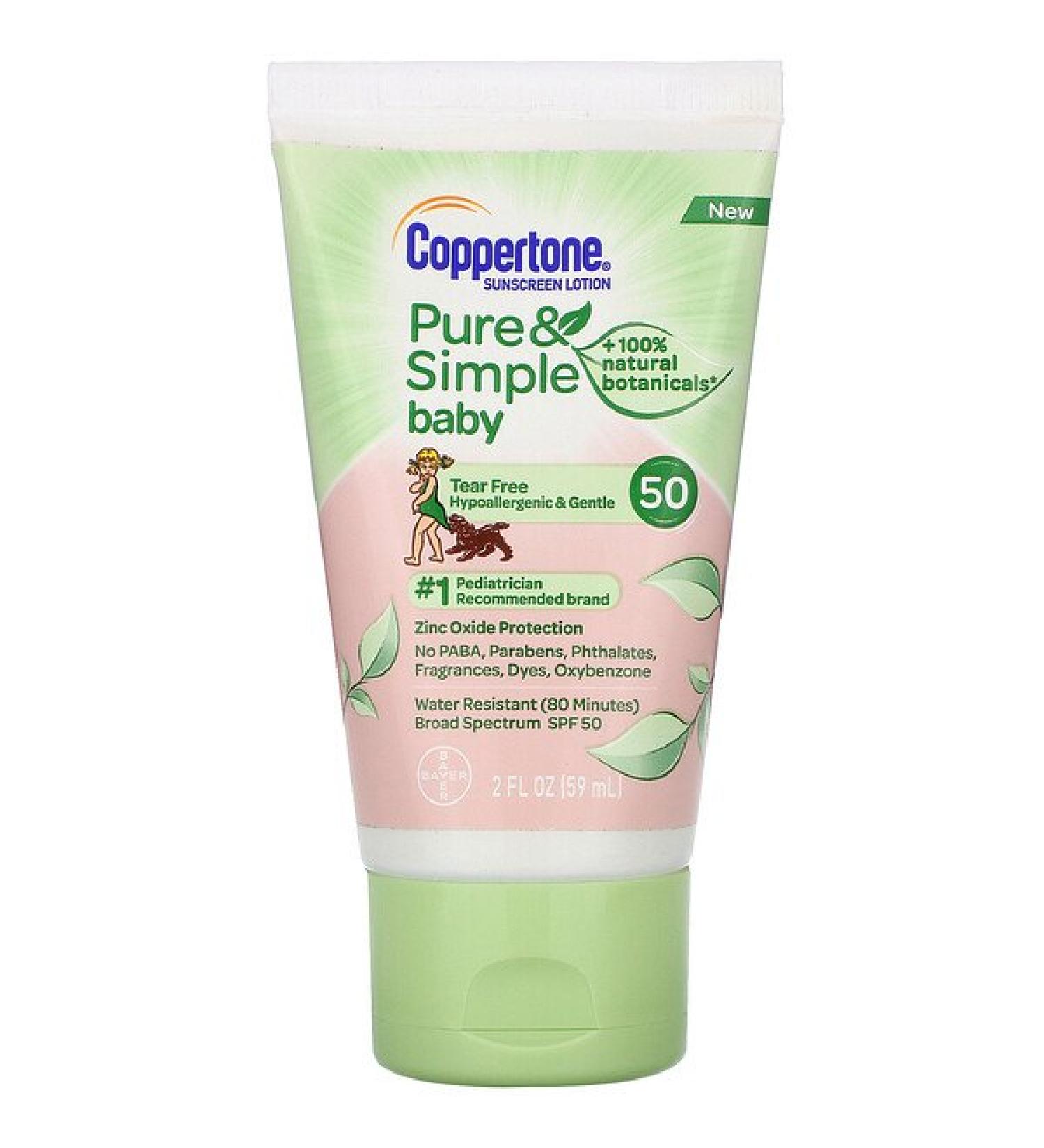 Coppertone Baby Pure & Simple Sunscreen Lotion SPF 50 2 fl oz (59 ml)