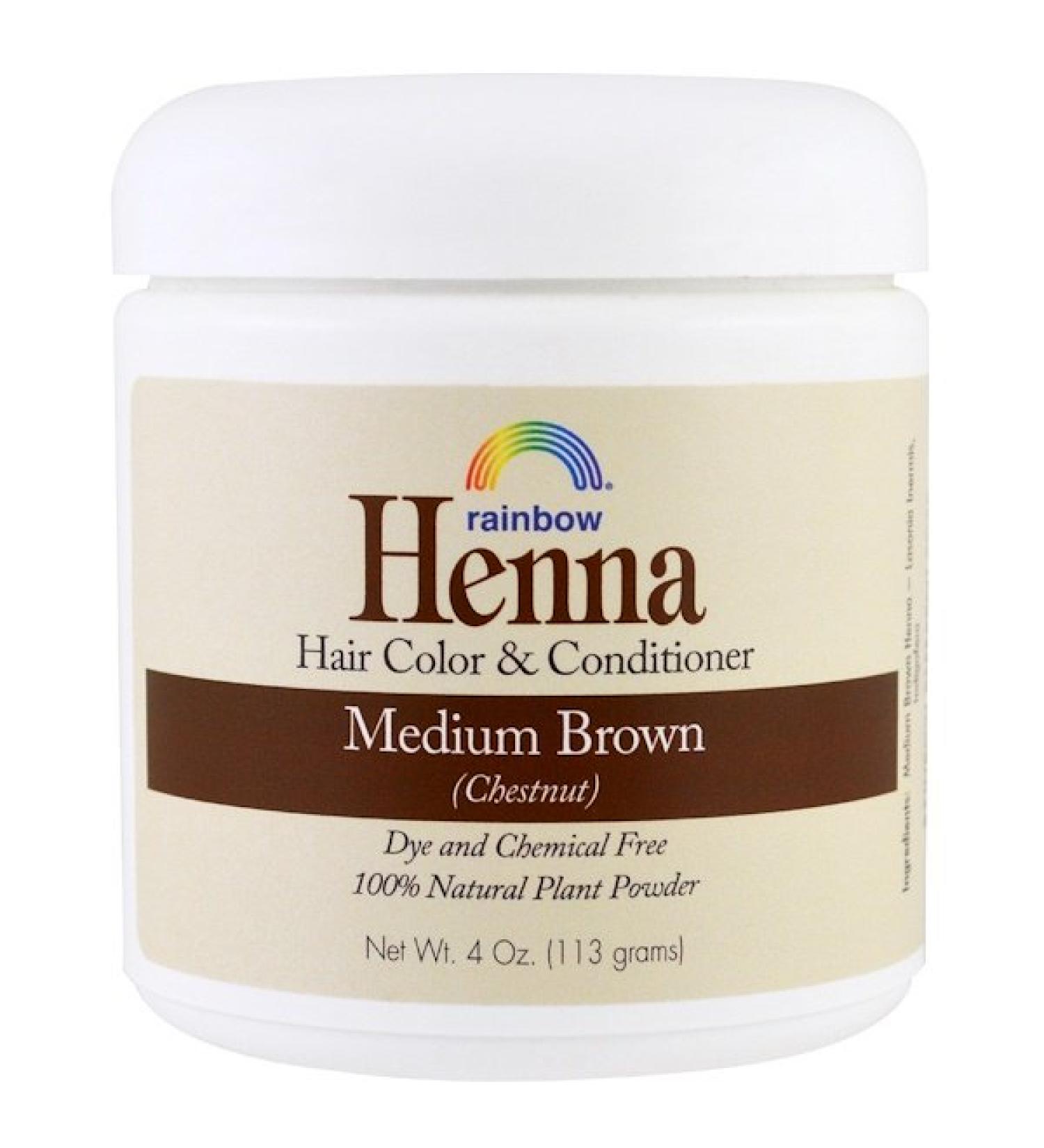 Rainbow Research Henna Hair Color and Conditioner Medium Brown (Chestnut) 4 oz (113 g)