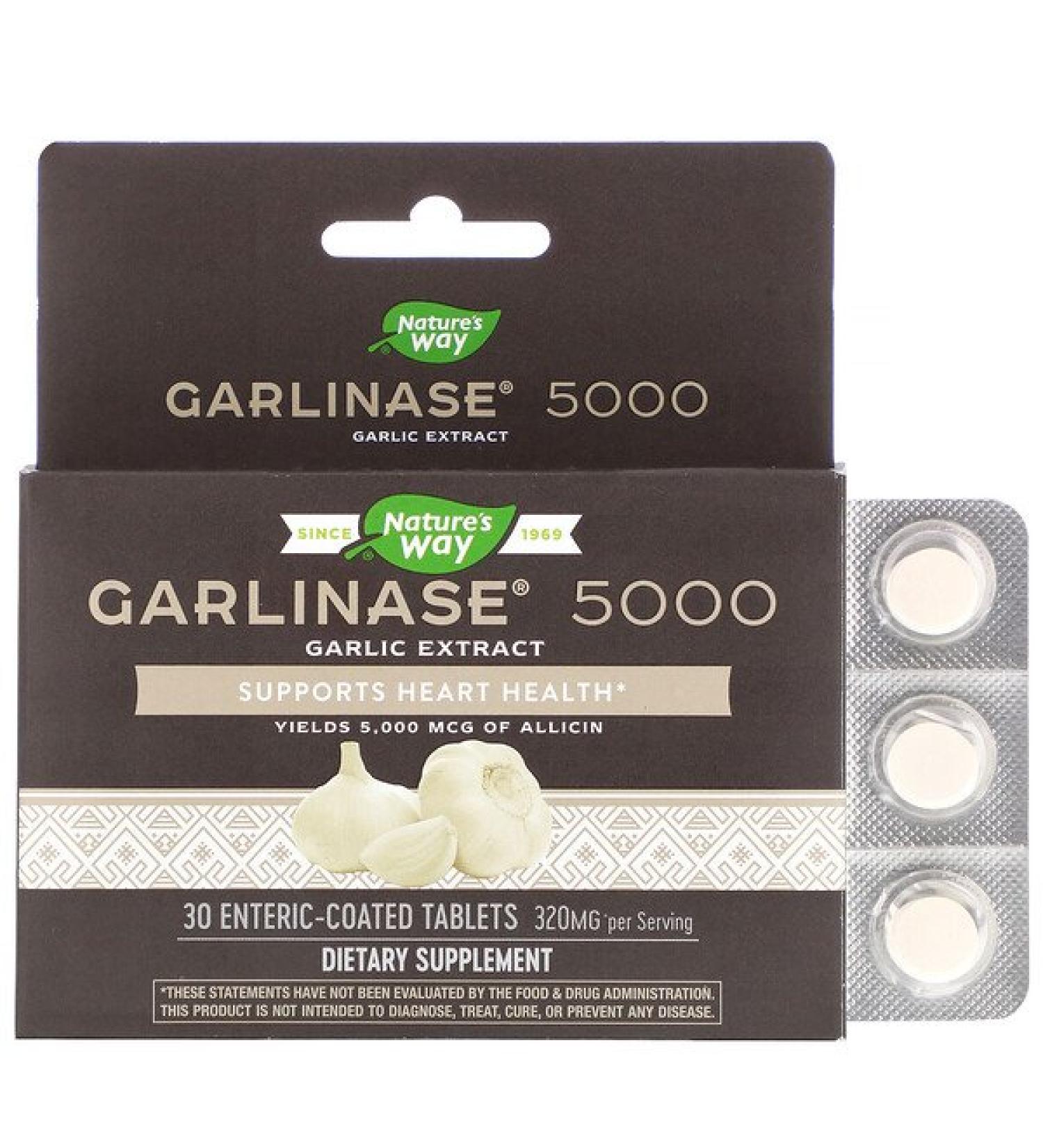 NatureShip-s Way Garlinase 5000 320 mg 30 Enteric-Coated Tablets