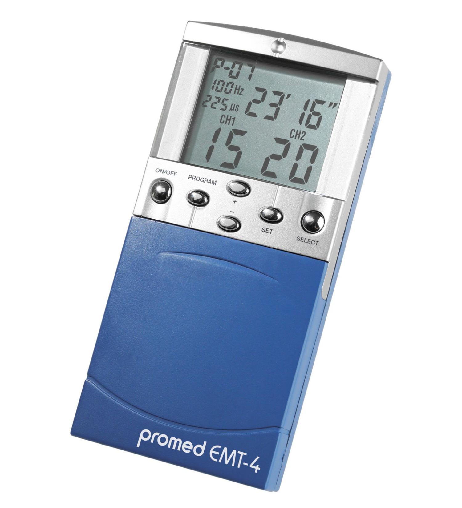 Promed EMT-4 Digital TENS & EMS Duo Device | Electrotherapy for Nerve & Muscle Stimulation | 4 Electrodes & 13 Therapy Modes | International Shipping Available - Buy Online on GoSupps.com