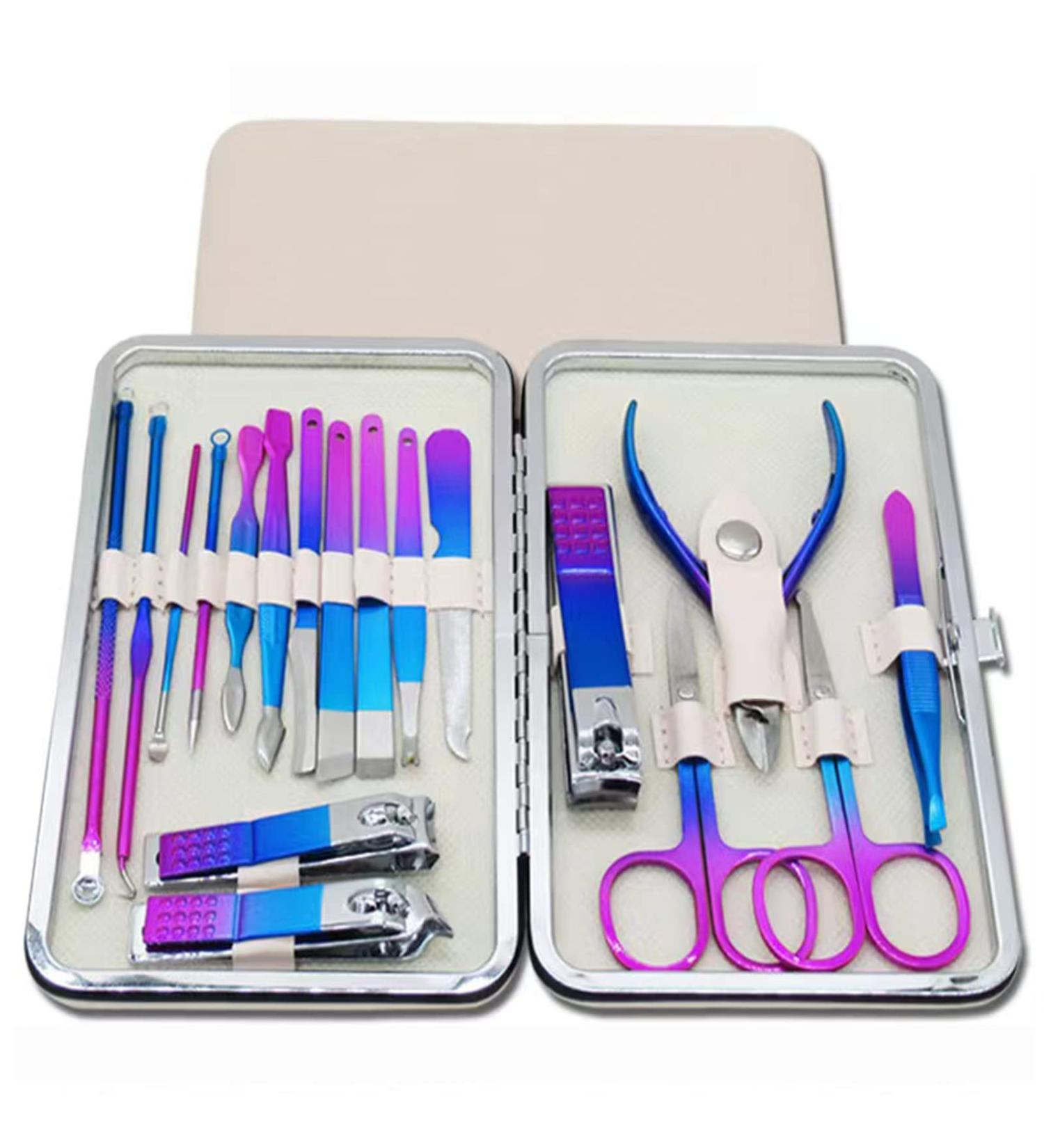 Tuecota 18-in-1 Stainless Steel Nail Clipper Set | Professional Manicure Pedicure Kit for Women & Men - Buy Online on GoSupps.com