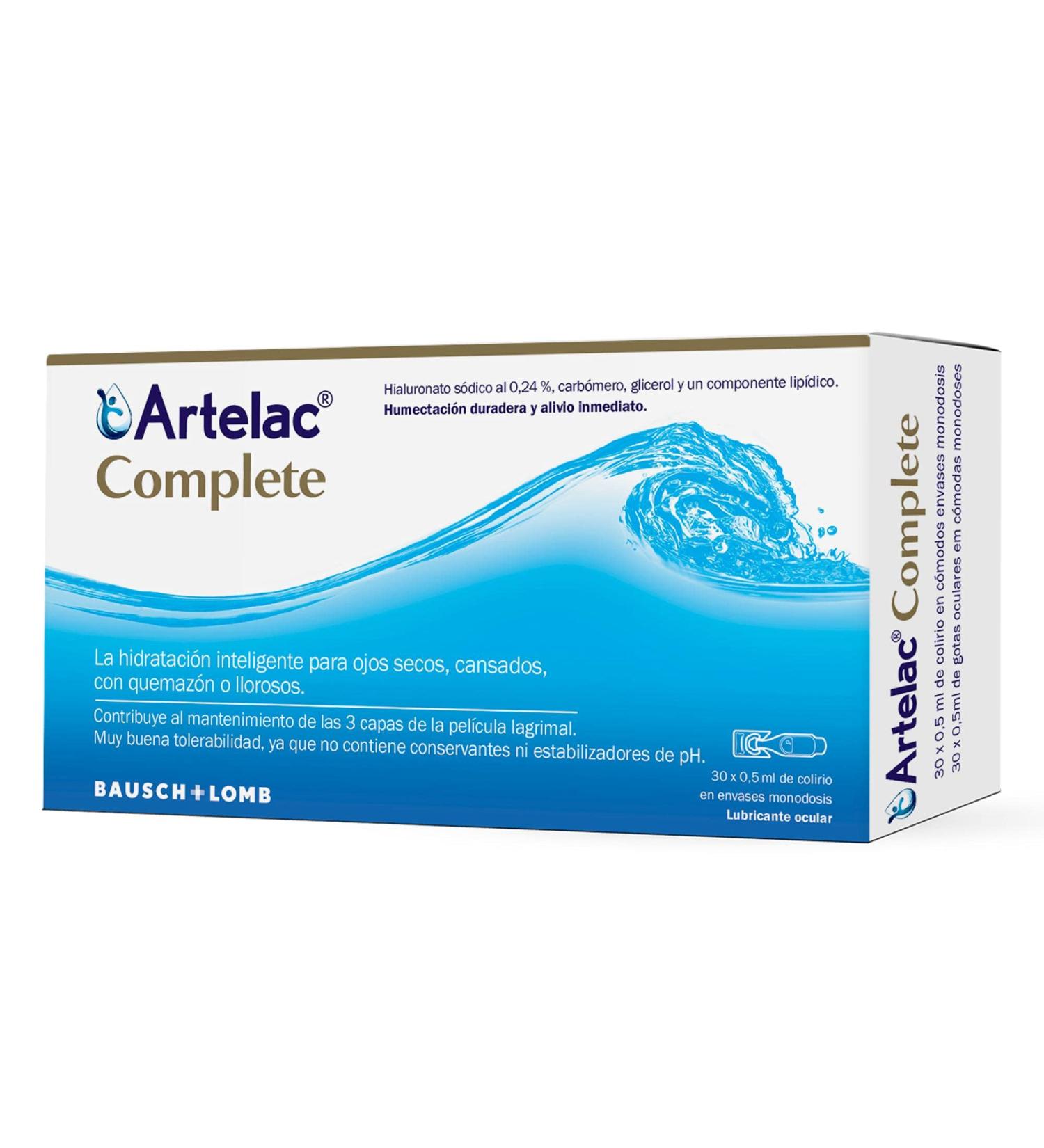  Artelac Complete Dry Eye Drops - 30 Doses of 1ml Each - Moisturizes and Calms Instant Eye Shape - Eye Drops for Dry Eyes - Bausch + Lomb - Buy Online on GoSupps.com