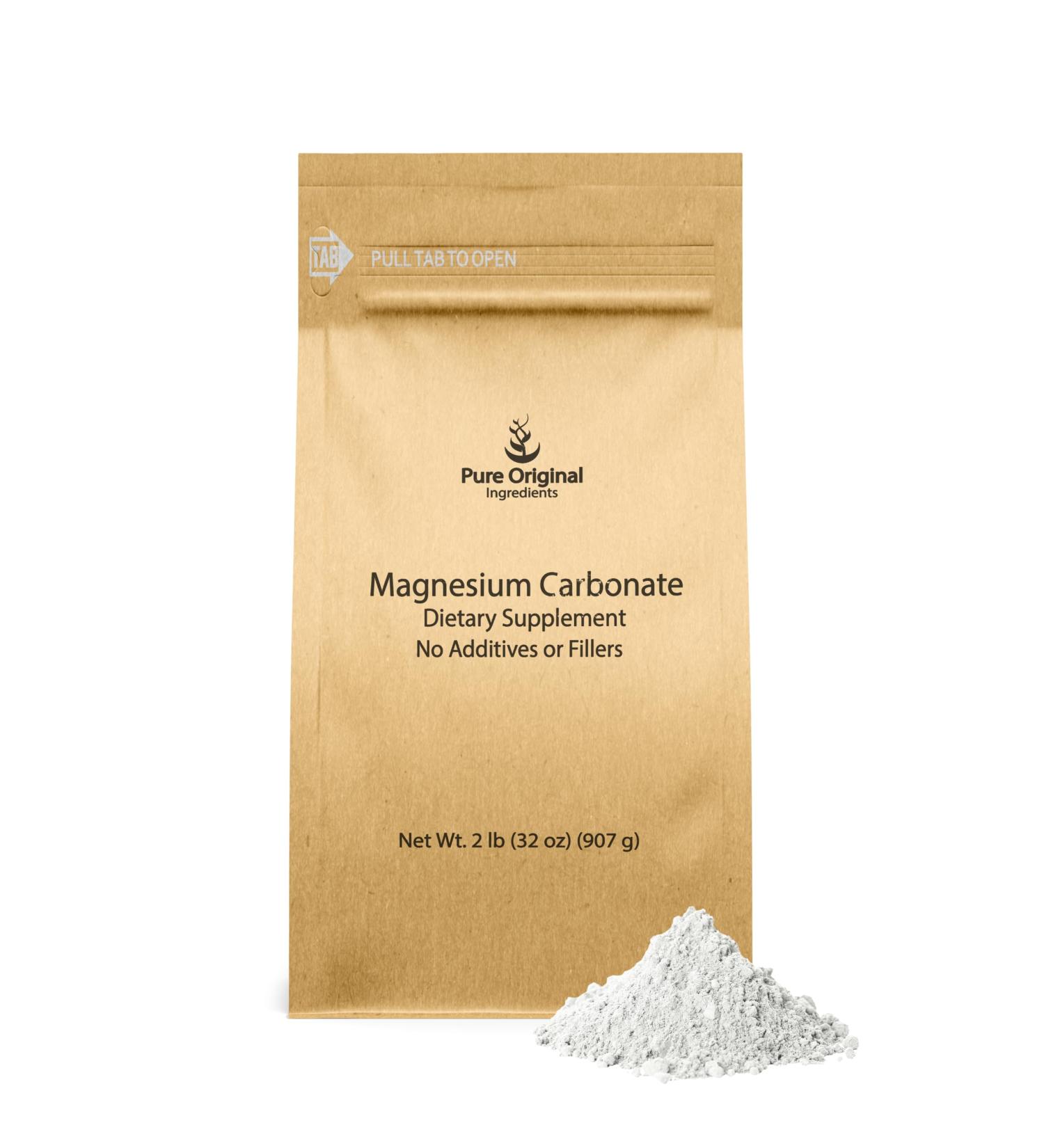 Pure Original Ingredients Magnesium Carbonate Magnesium Supplement Non-GMO Multi-Purpose (2 Pound) 32 Ounce (Pack of 1) - Buy Online on GoSupps.com