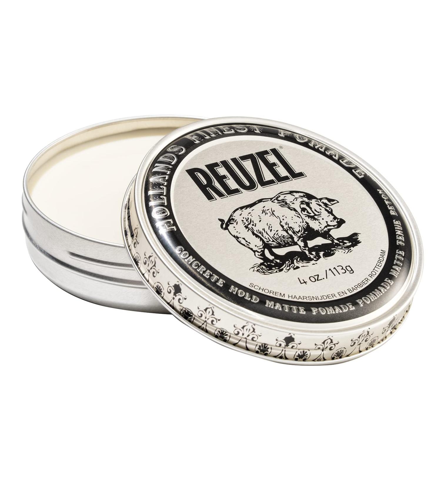 REUZEL Concrete Hold Matte Pomade 4 oz - Vanilla Scented Hair Styling Product for Polished Look - Buy Online on GoSupps.com