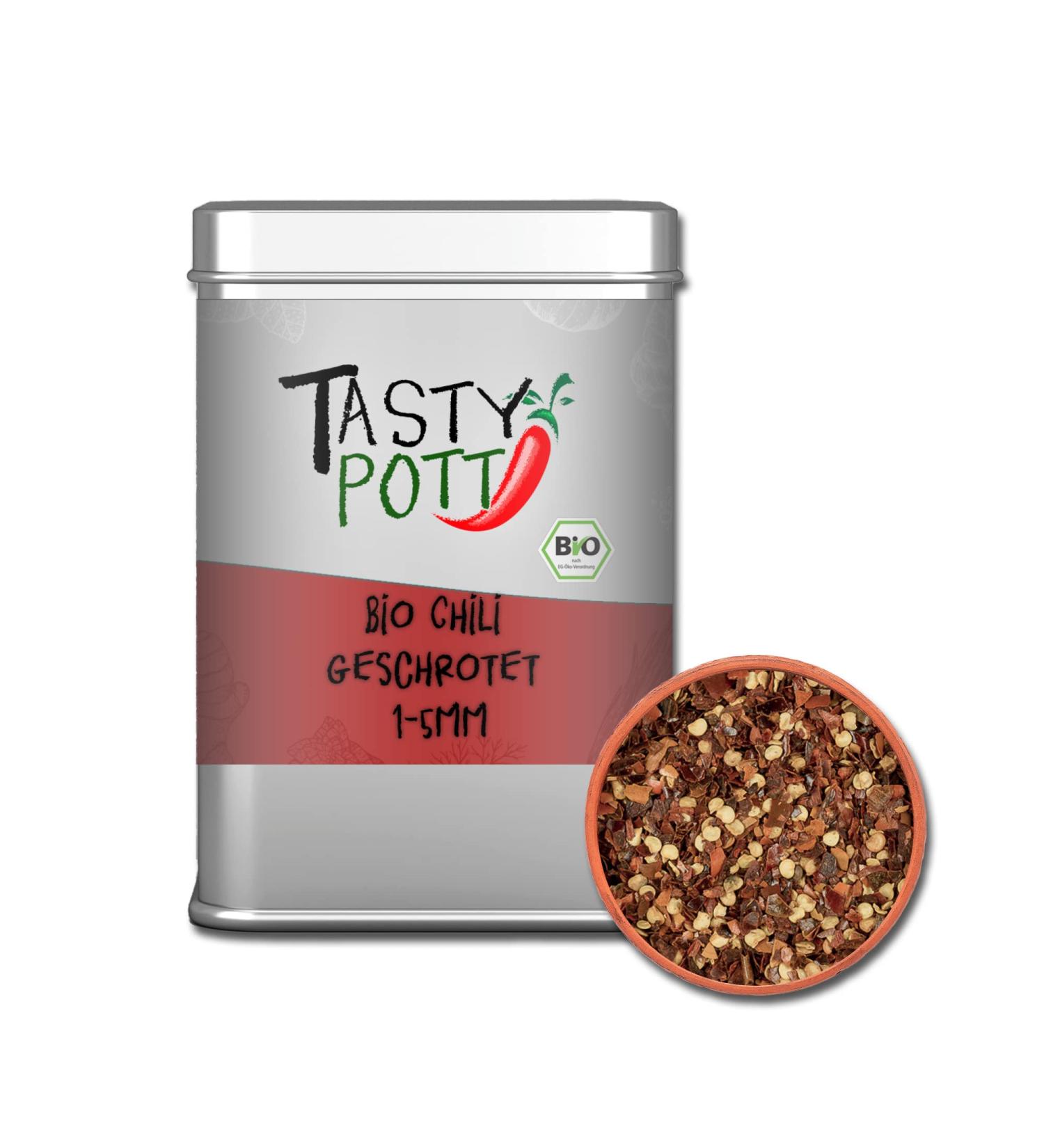 Jeske Sports Supplies Tasty Pott Chili spices spice mixtures spicy sharp spices spices chili powder spicy kitchen Bio chili with seeds roasted 60 g - Buy Online on GoSupps.com