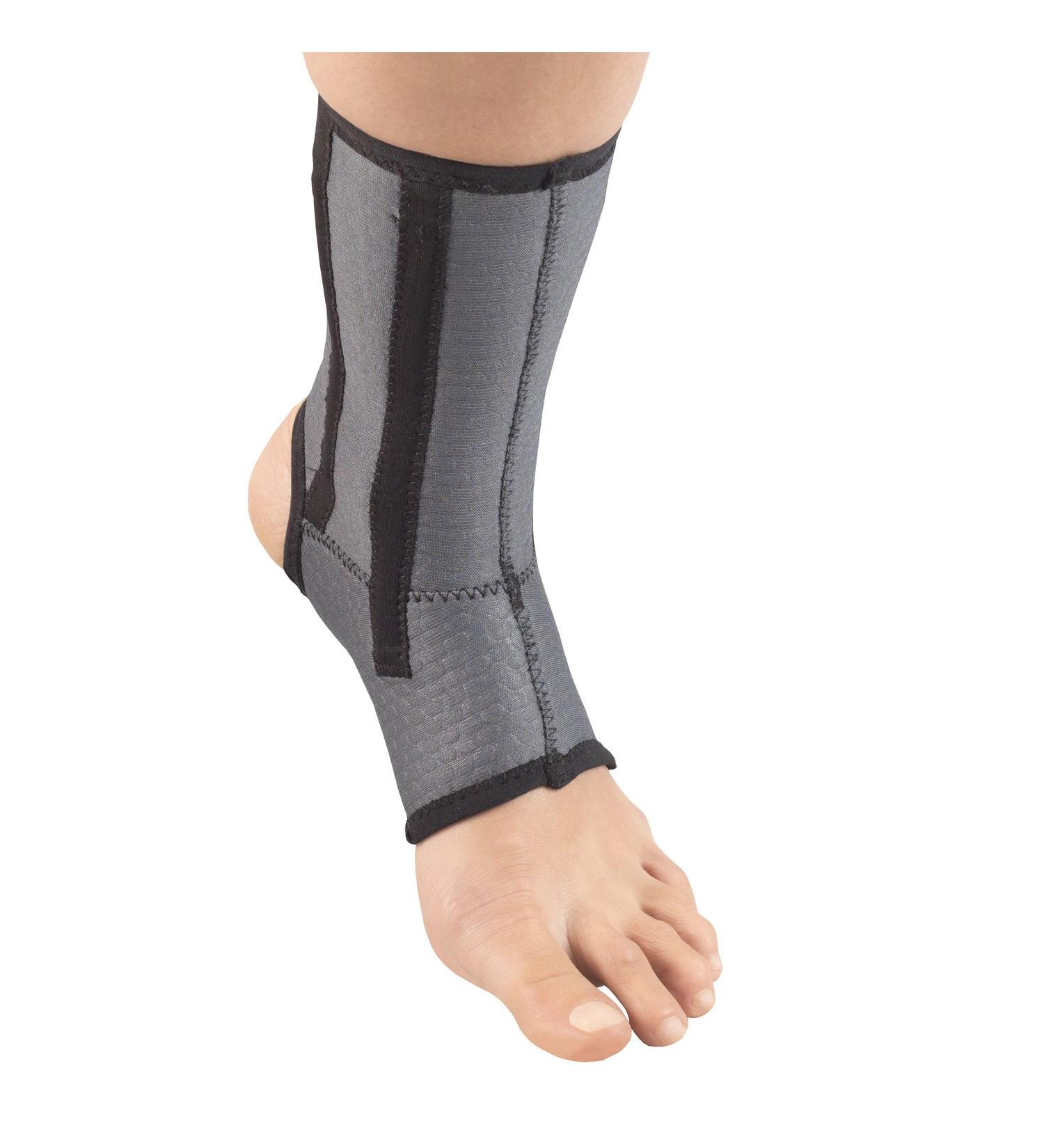 Champion Ankle Brace - Open Heel Flexible Support | Airmesh Fabric Grey Small - Ideal for Worldwide Shipping - Buy Online on GoSupps.com