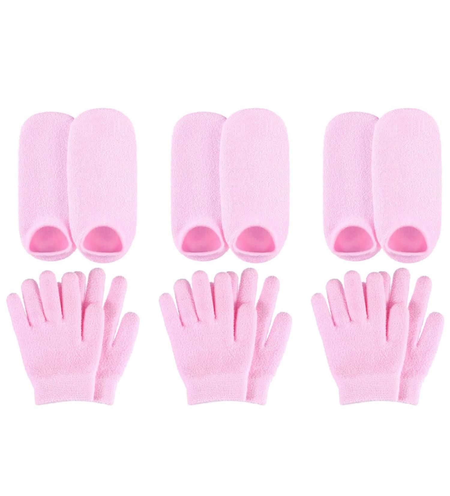 Bzwyonst 3X Moisturizing Gel Socks Gloves Set Hands Feet Skin Care Spa Treatment Hydrating Cool Heel Booties Socks - Buy Online on GoSupps.com