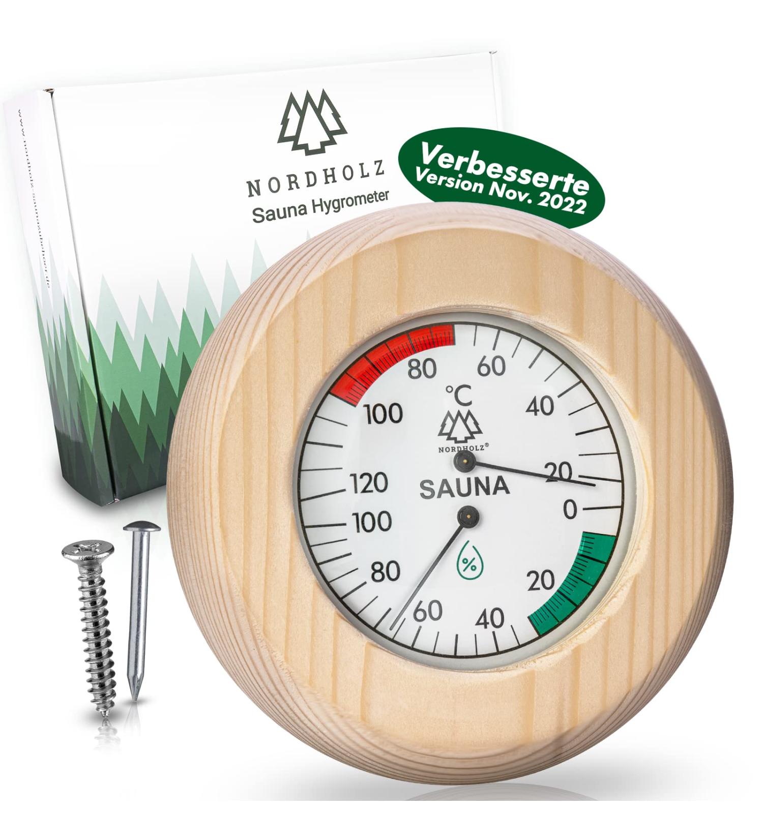 Nordholz Sauna Thermometer Hygrometer 2in1 - Accurate Temperature & Humidity Control | Premium Sauna Accessories for a Relaxing Atmosphere - Buy Online on GoSupps.com