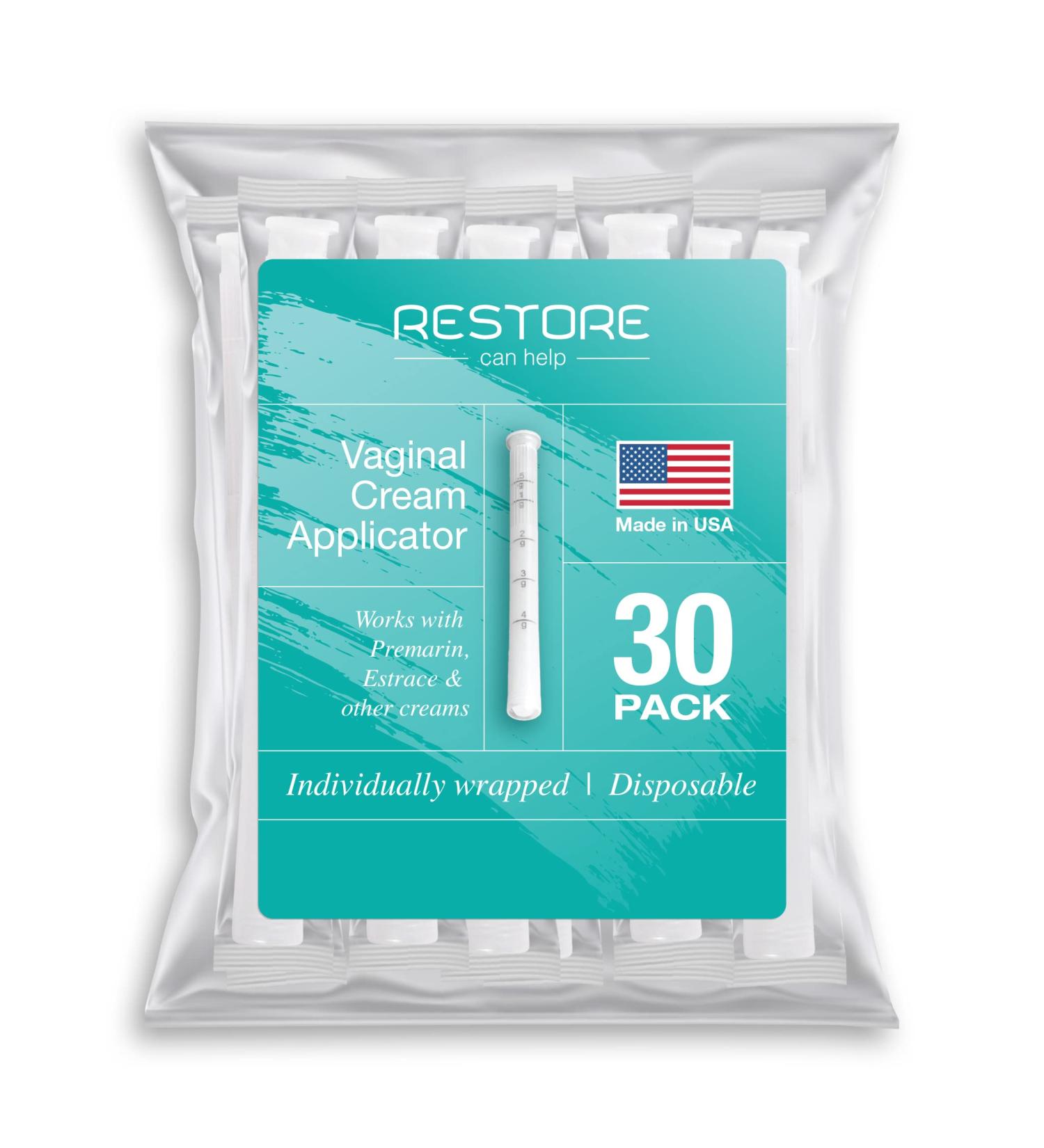 30 Count Disposable Plastic Threaded Vaginal Applicator Pack - Made in USA - Hygienically Sealed with Dosage Measurements - Buy Online on GoSupps.com